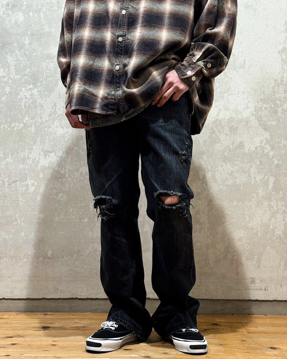 KAMIYA / DENIM FLARE PANTS (G14PT037)