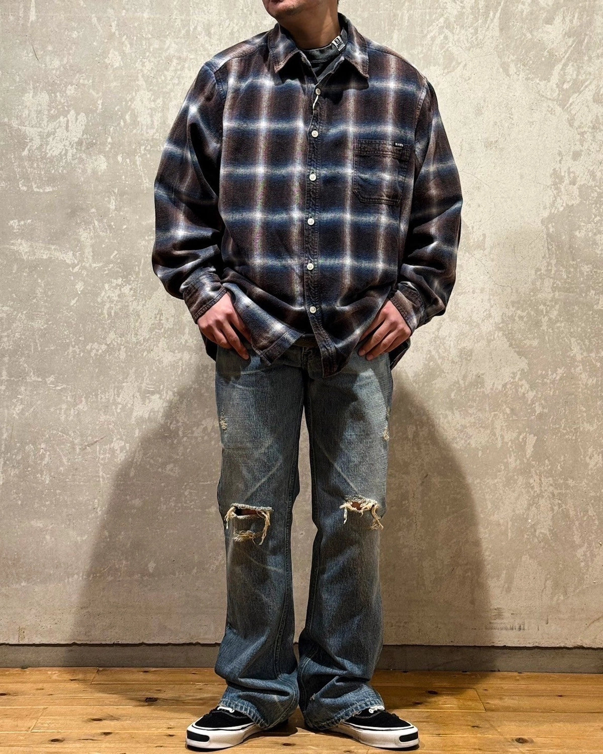 KAMIYA / DENIM FLARE PANTS (G14PT037)