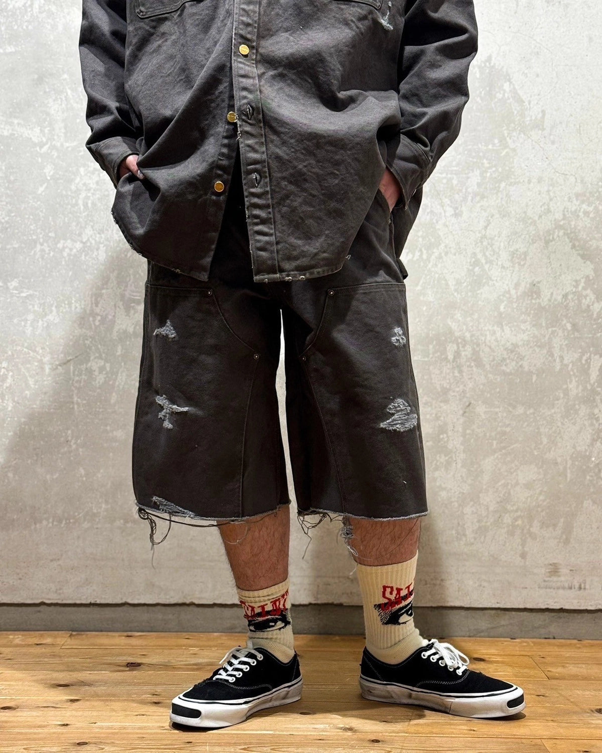 KAMIYA / BORO Duck Painter Bermuda Pants (G14PT093)