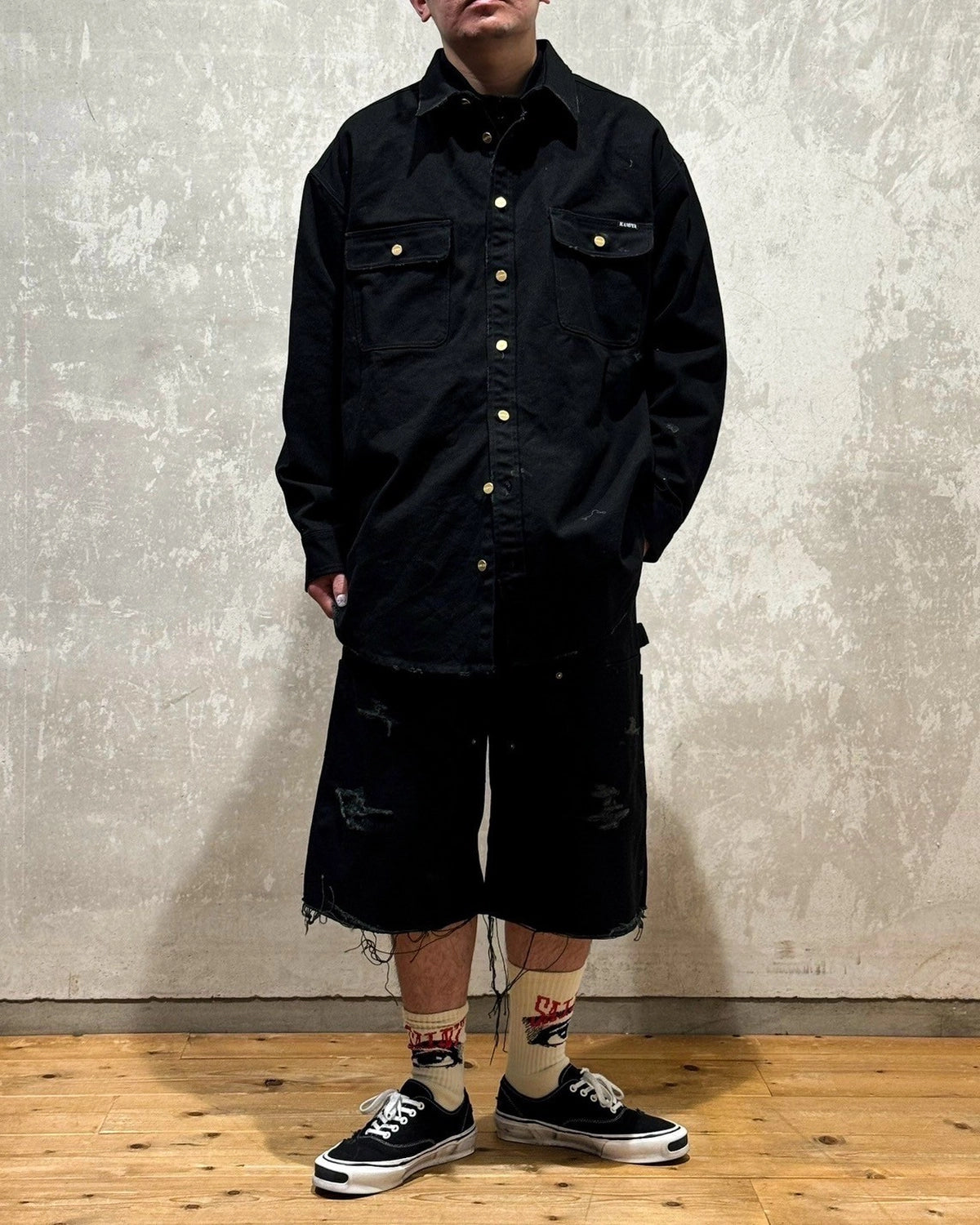 KAMIYA / BORO Duck Painter Bermuda Pants (G14PT093)