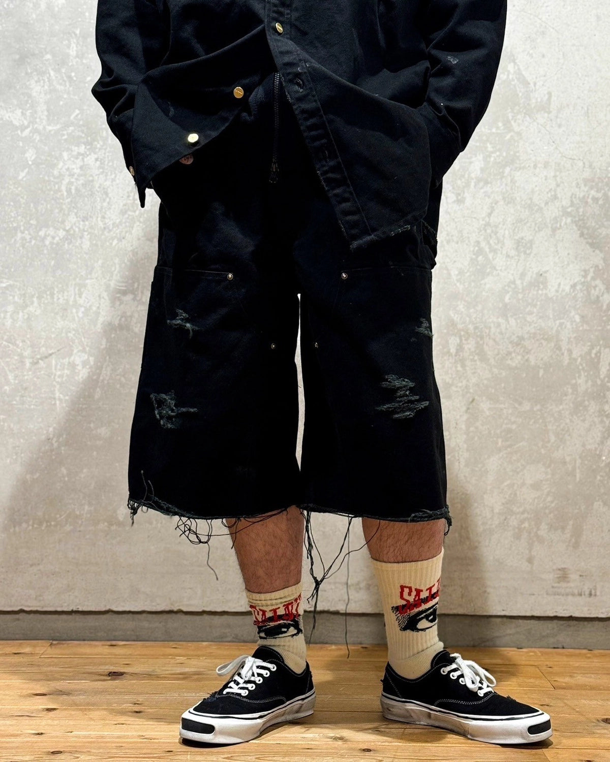KAMIYA / BORO Duck Painter Bermuda Pants (G14PT093)