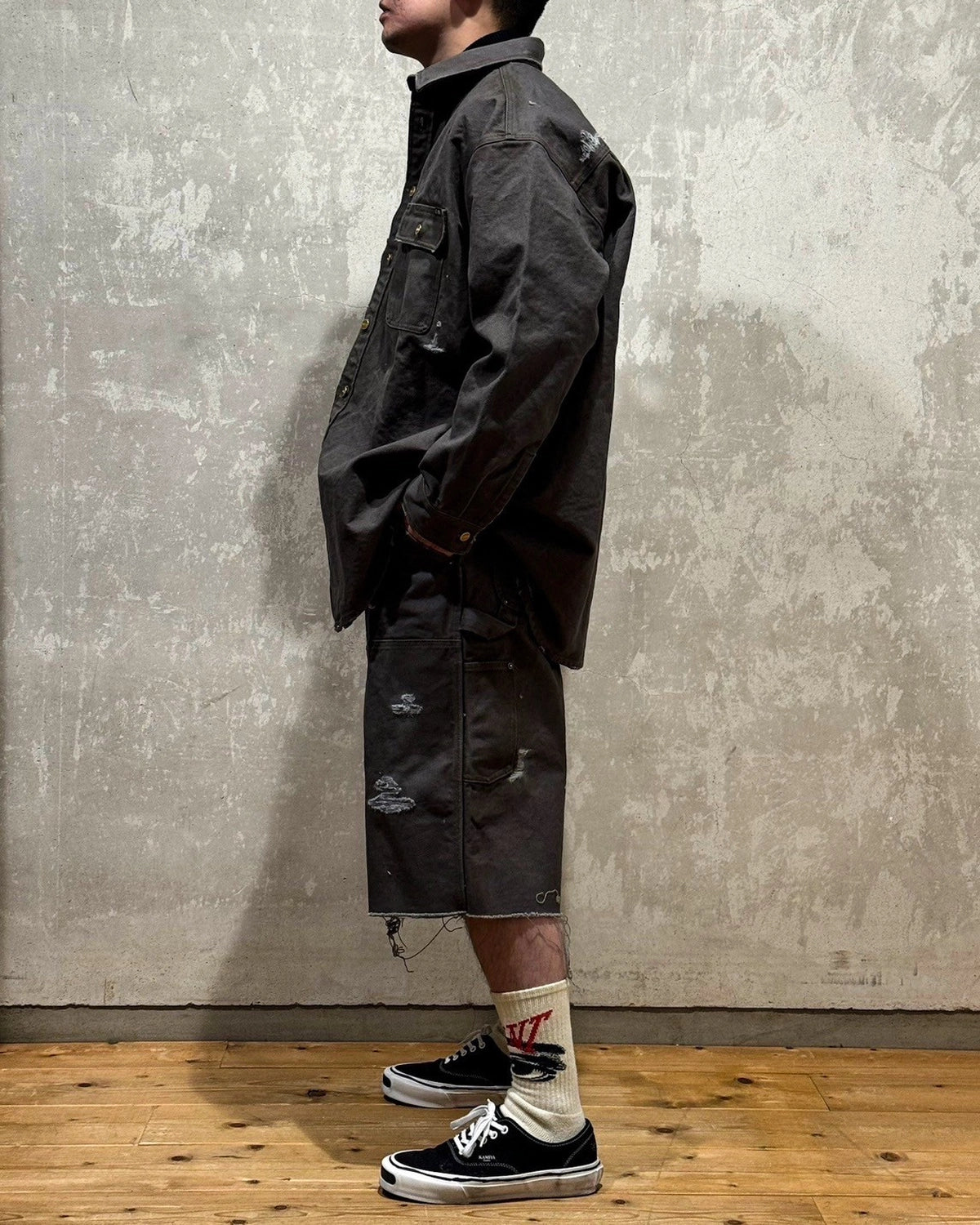 KAMIYA / BORO Duck Painter Bermuda Pants (G14PT093)