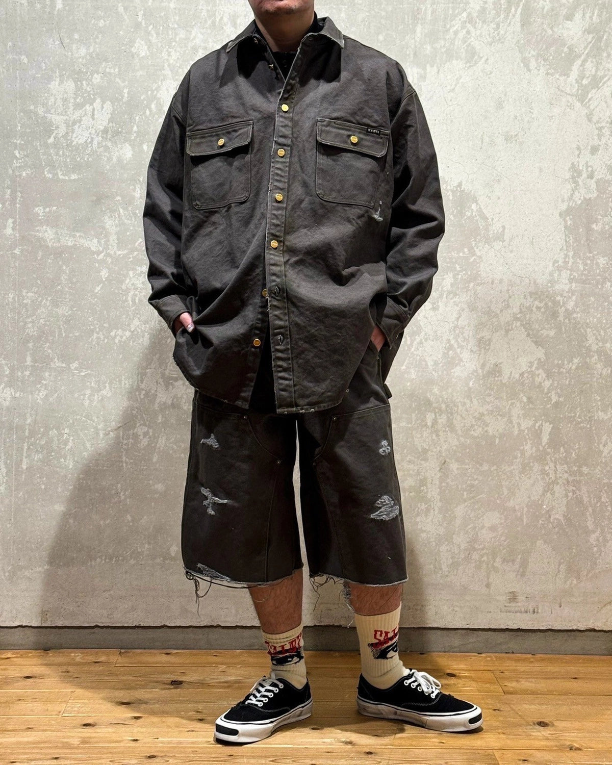 KAMIYA / BORO Duck Painter Bermuda Pants (G14PT093)