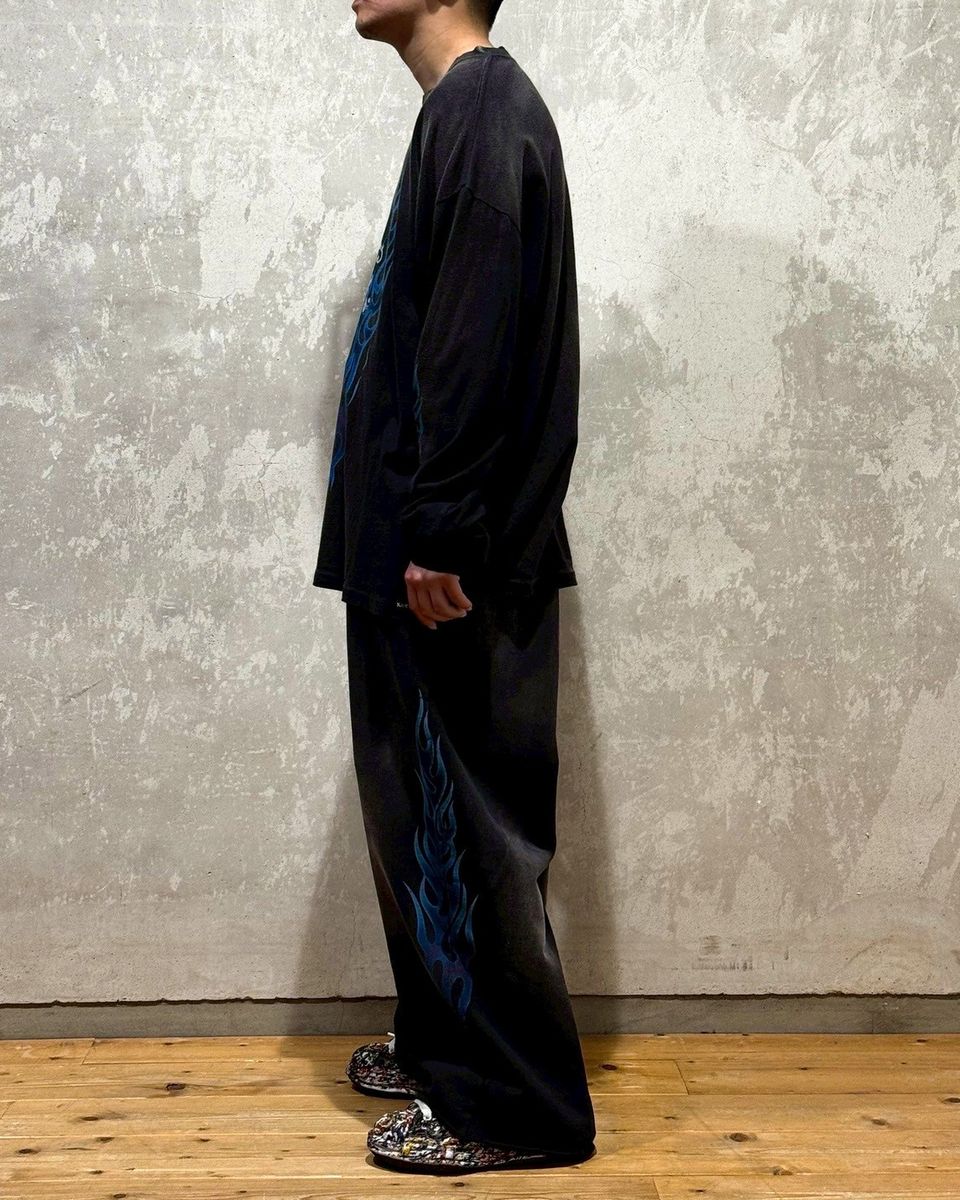 KAMIYA / “KMY-FIRE” Distressed Sweat Pants (G14PT076)