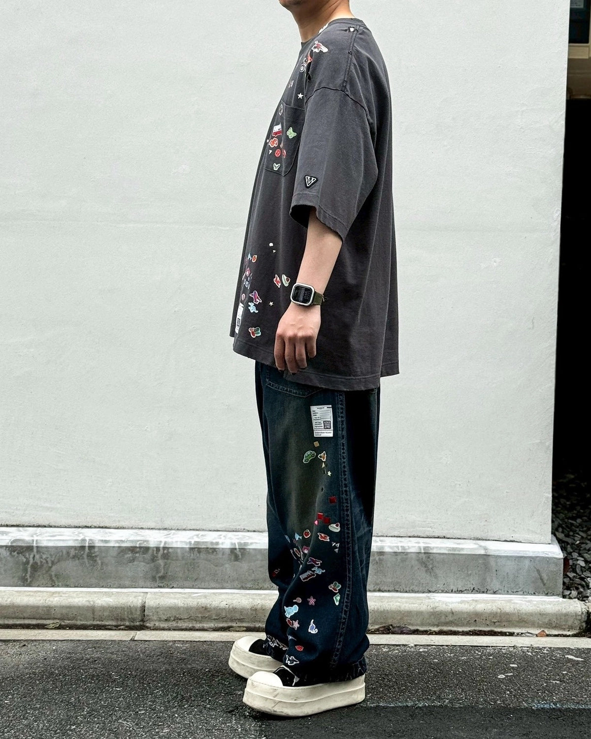Maison MIHARA YASUHIRO / Kids Sticker Printed Baker Denim Pants (J16PT124)
