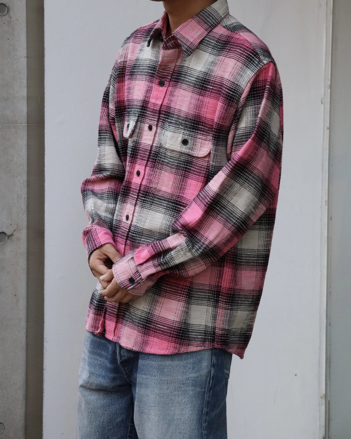 MINEDENIM / Heavy Cotton Flannel Ombre Work Shirt (MDFBF09503)