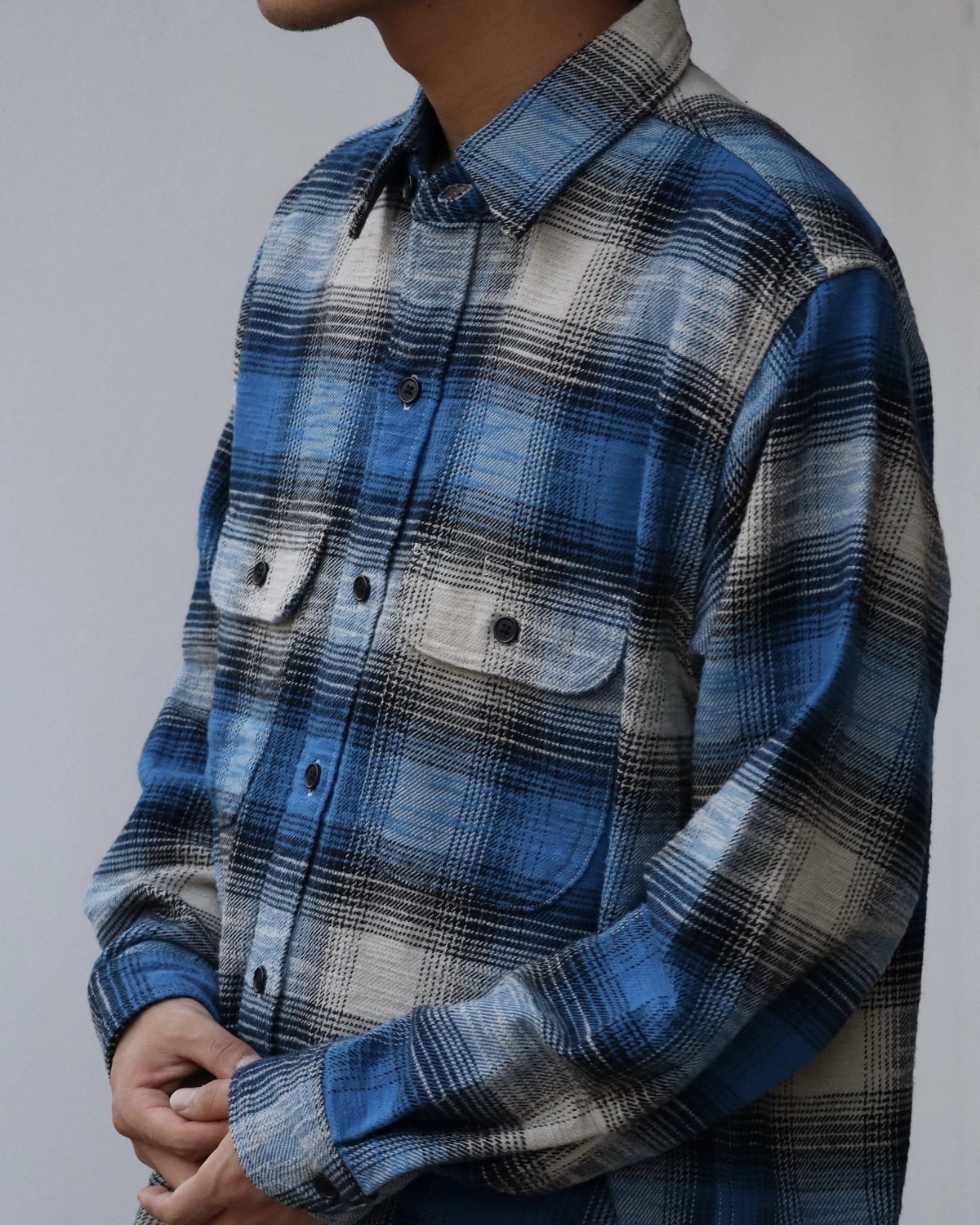 MINEDENIM / Heavy Cotton Flannel Ombre Work Shirt (MDFBF09503)