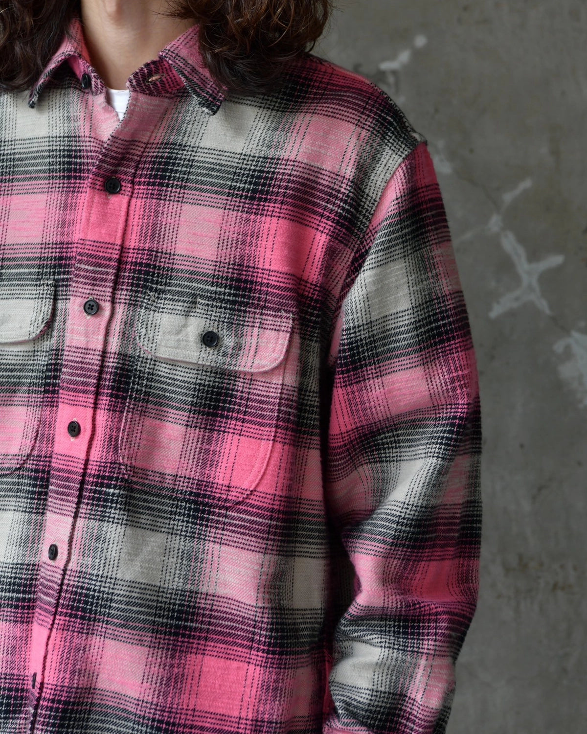 MINEDENIM / Heavy Cotton Flannel Ombre Work Shirt (MDFBF09503)