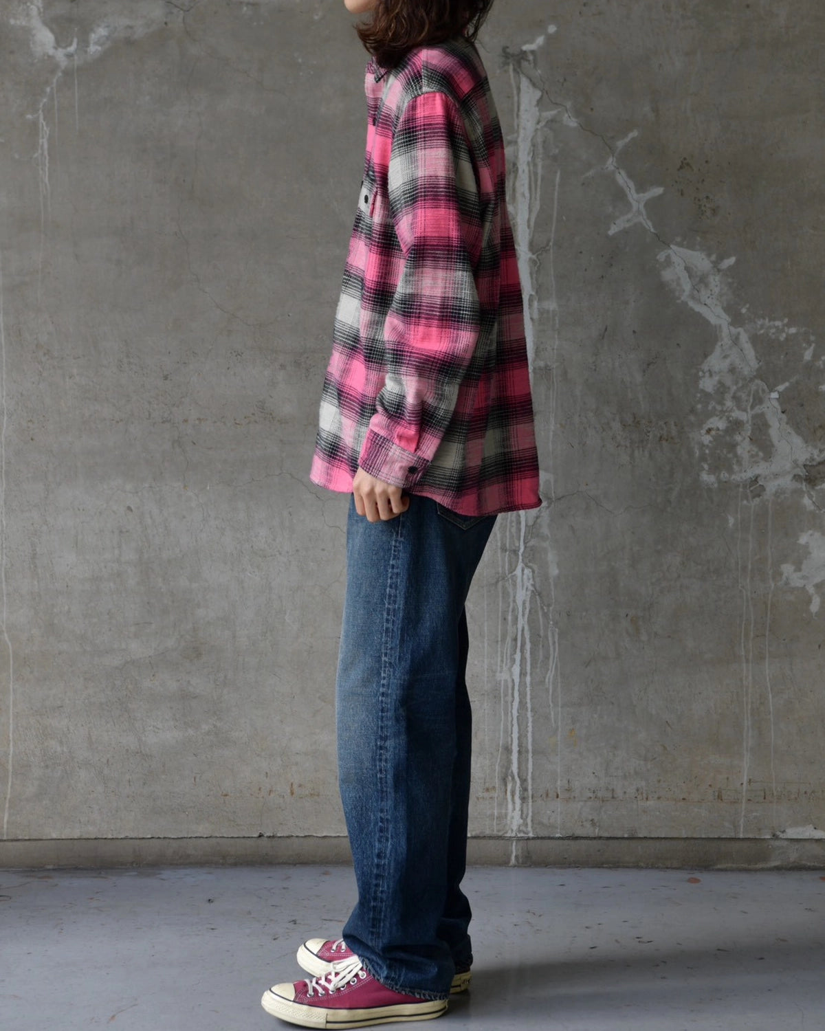 MINEDENIM / Heavy Cotton Flannel Ombre Work Shirt (MDFBF09503)