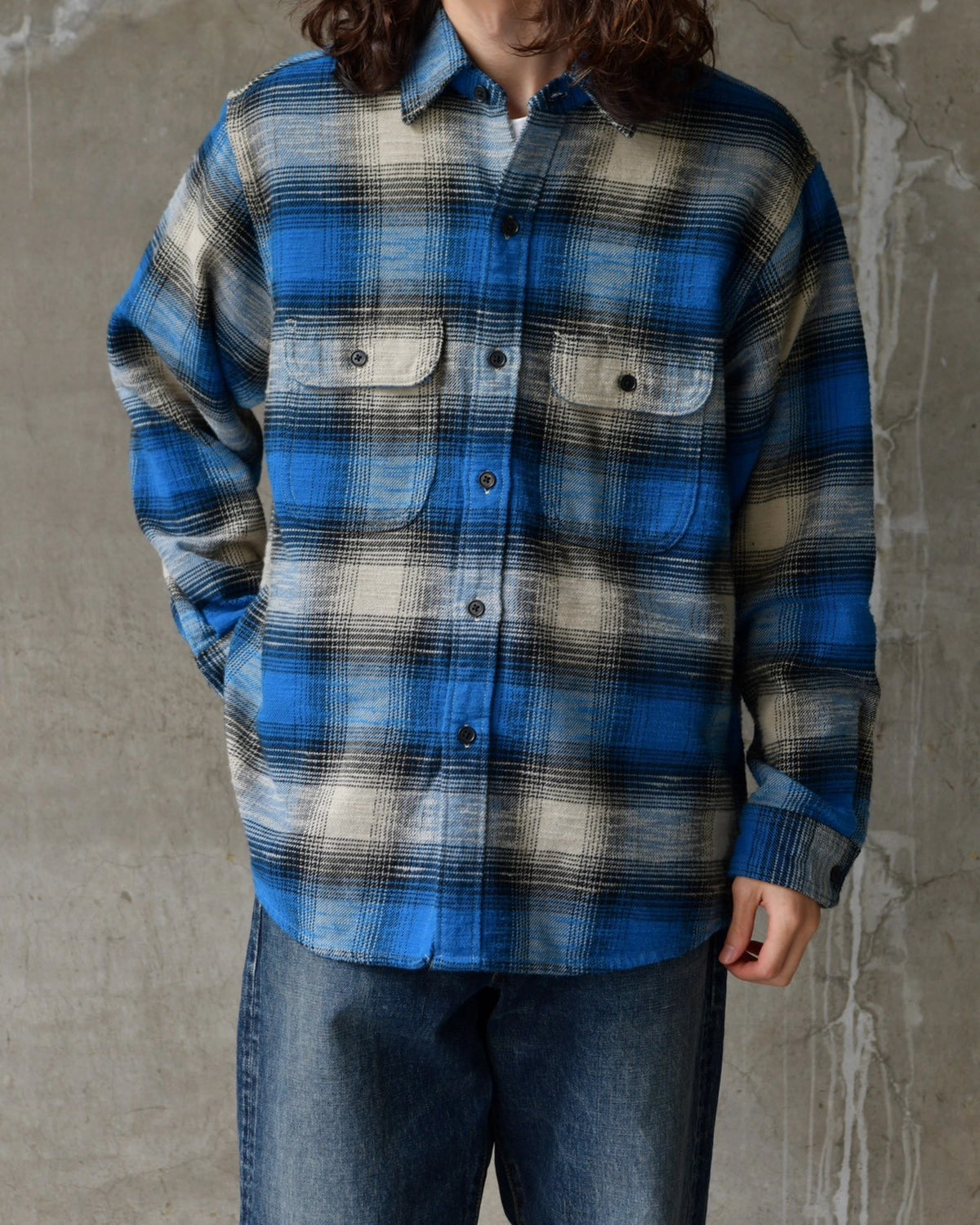 MINEDENIM / Heavy Cotton Flannel Ombre Work Shirt (MDFBF09503)
