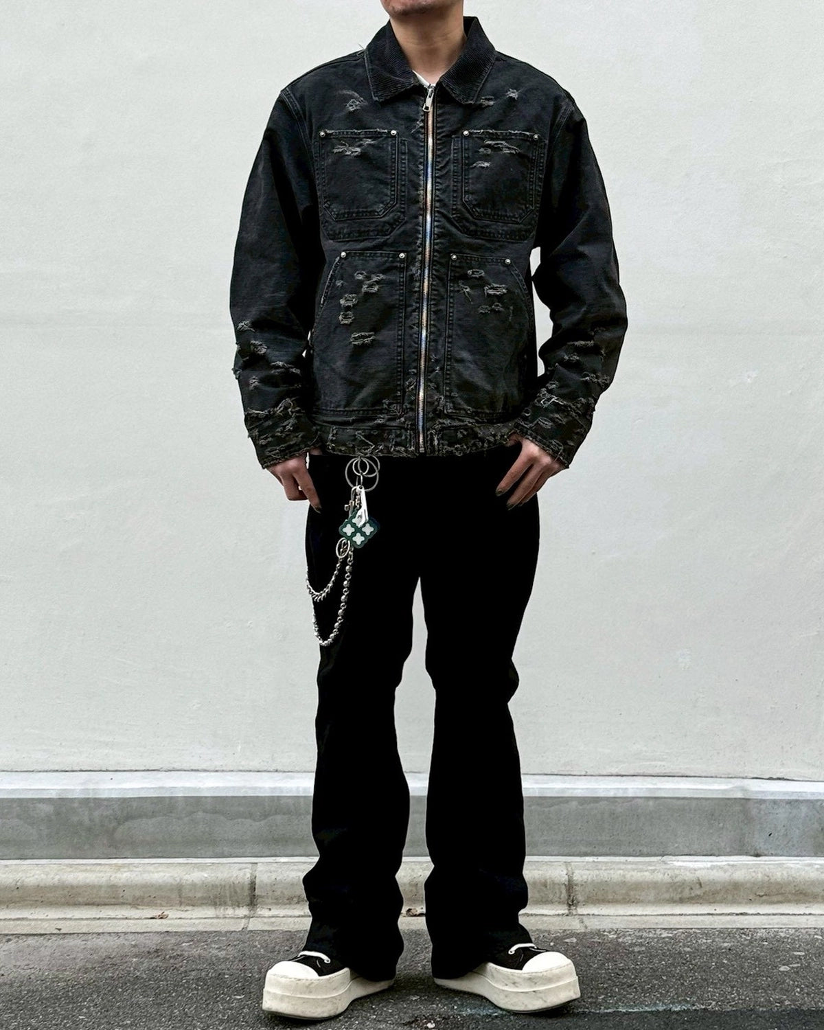 MIYAGIHIDETAKA -Rafu- / Distressed Work Jacket (MH045)