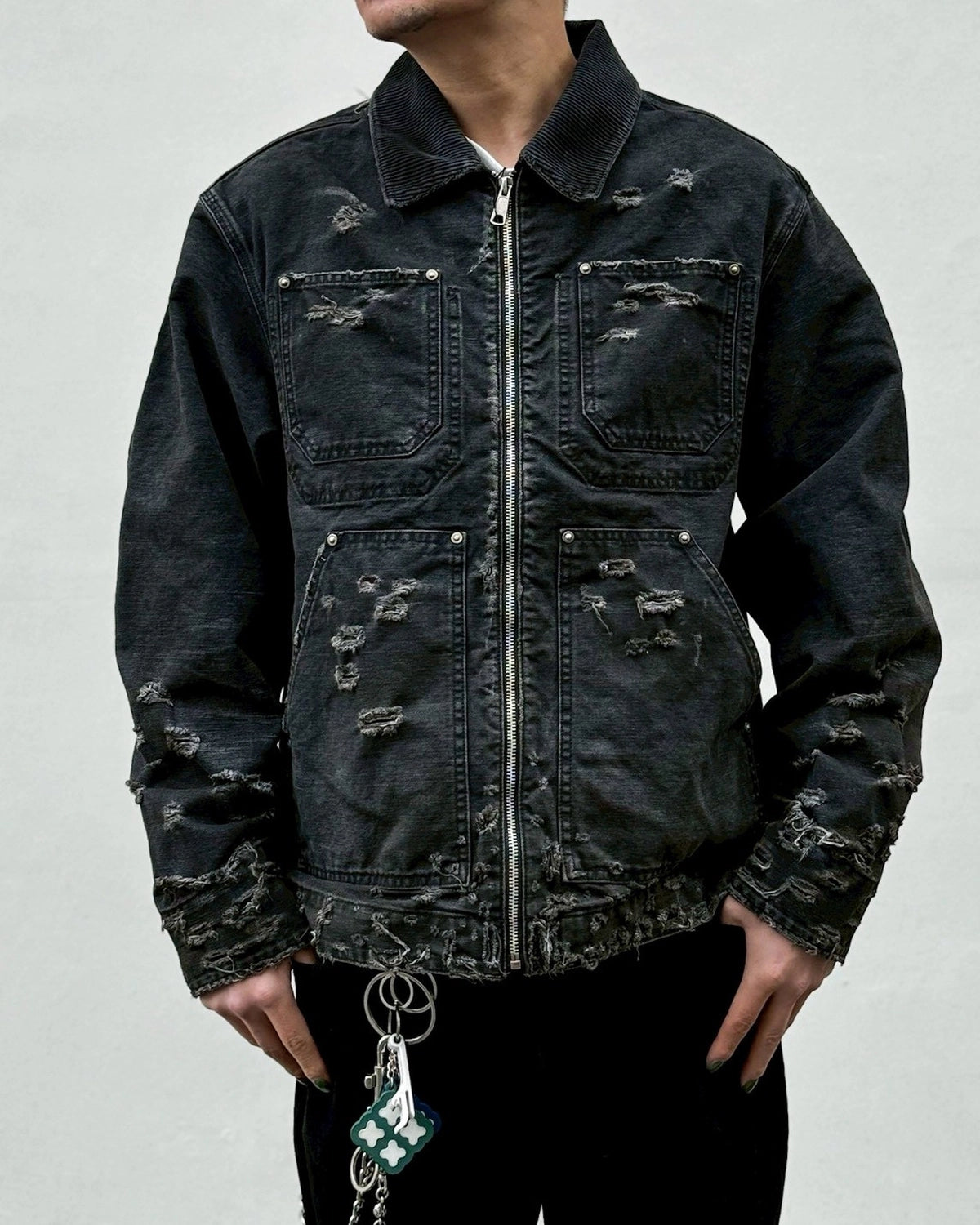 MIYAGIHIDETAKA -Rafu- / Distressed Work Jacket (MH045)