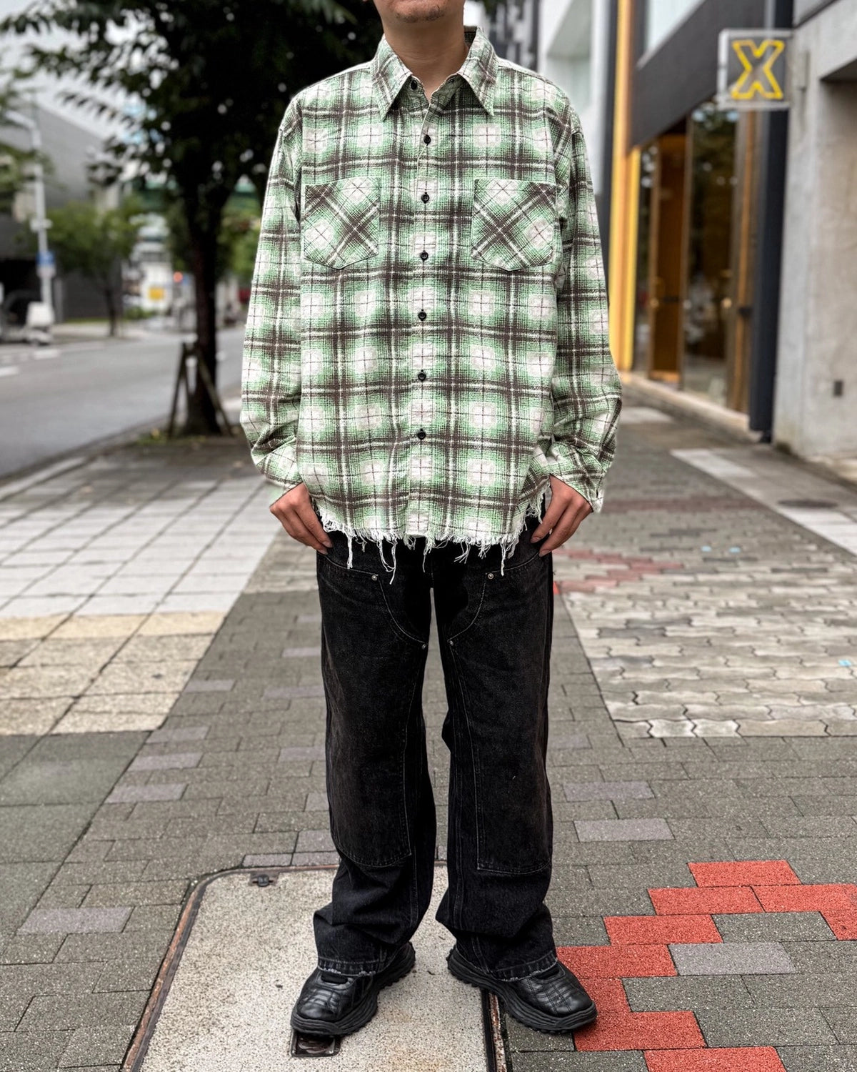 MIYAGIHIDETAKA -Rafu- / Processed Printed Nel Shirt (Rafu080)