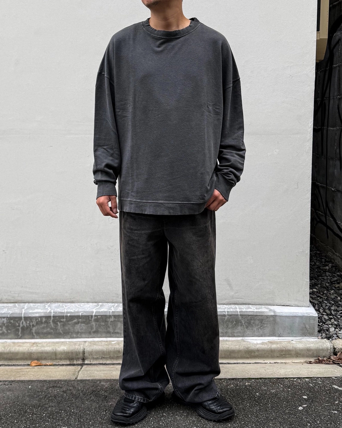 OUR LEGACY / SLACK SWEATSHIRT Washed Black Rogue Loopback (M2266SW)