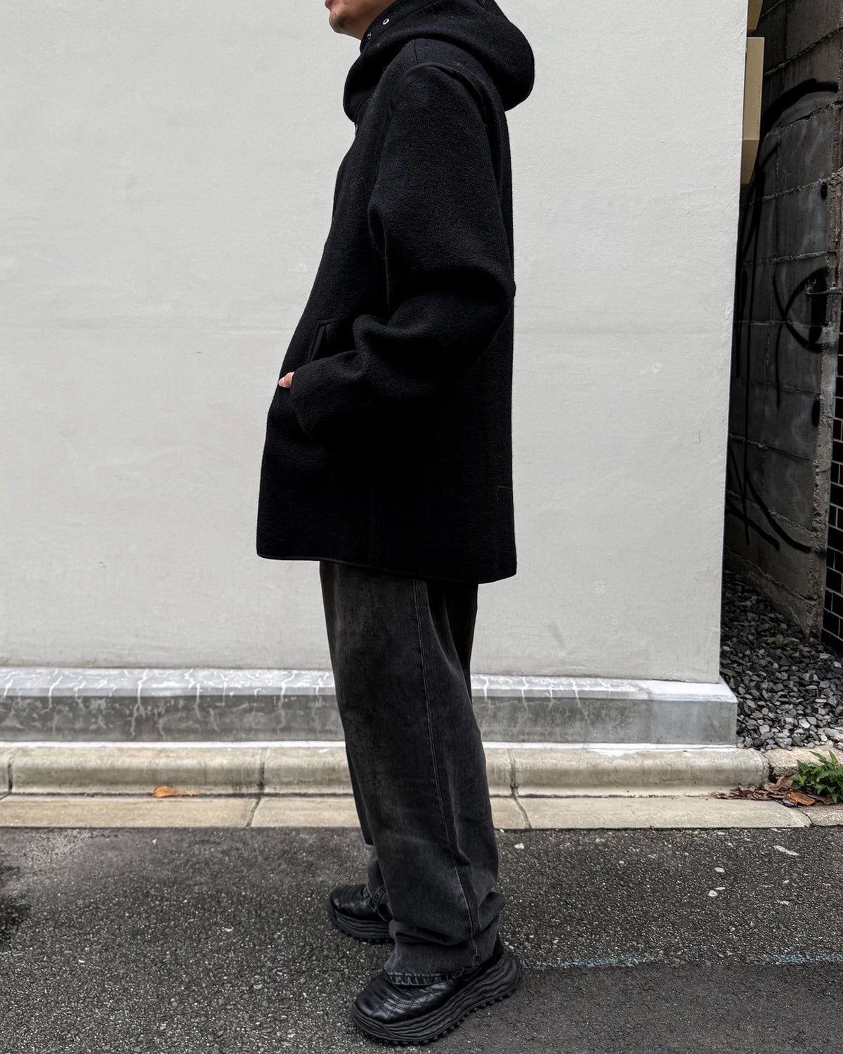 OUR LEGACY / LINER JACKET Black Stamped Wool (M4261LBS)