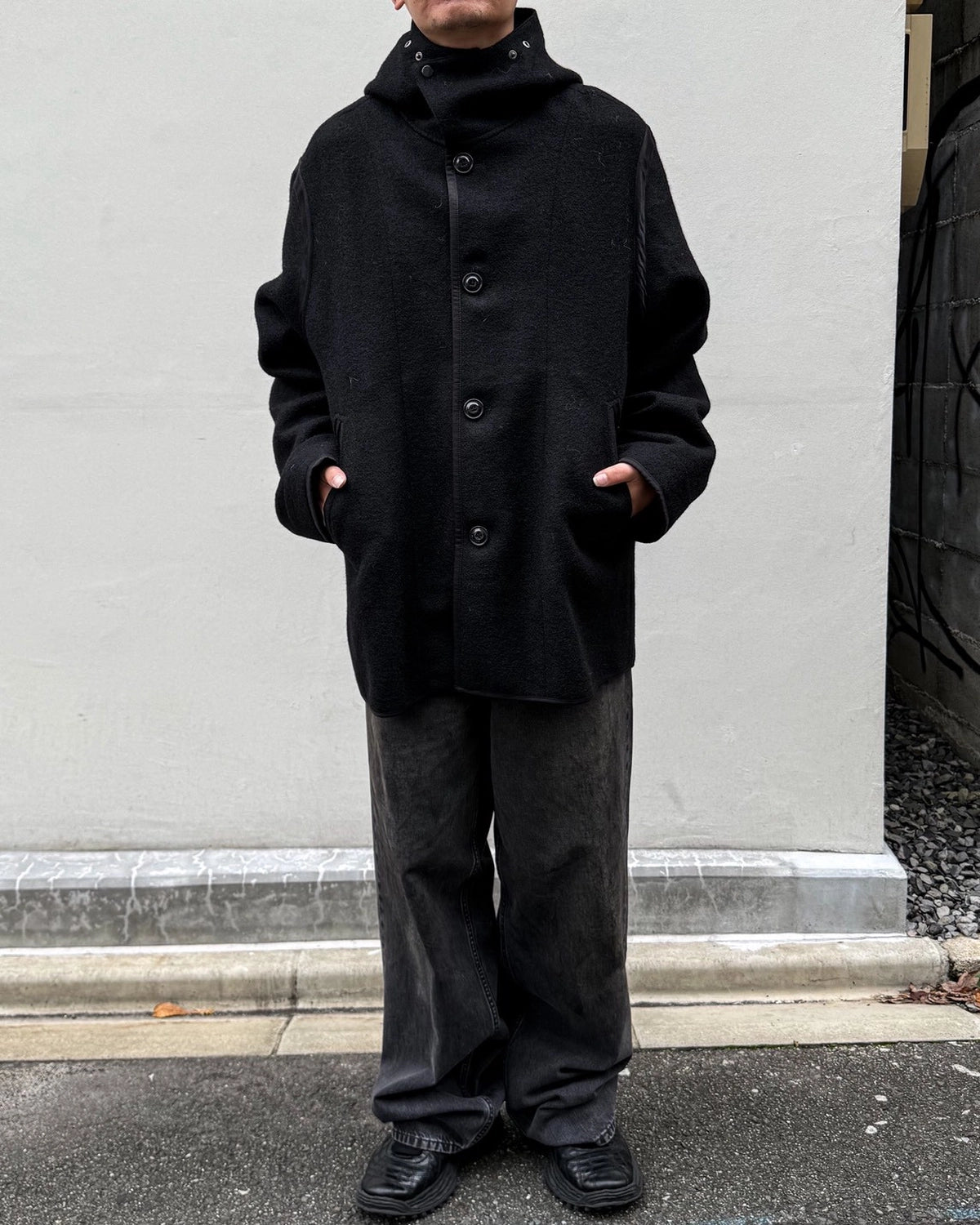 OUR LEGACY / LINER JACKET Black Stamped Wool (M4261LBS)