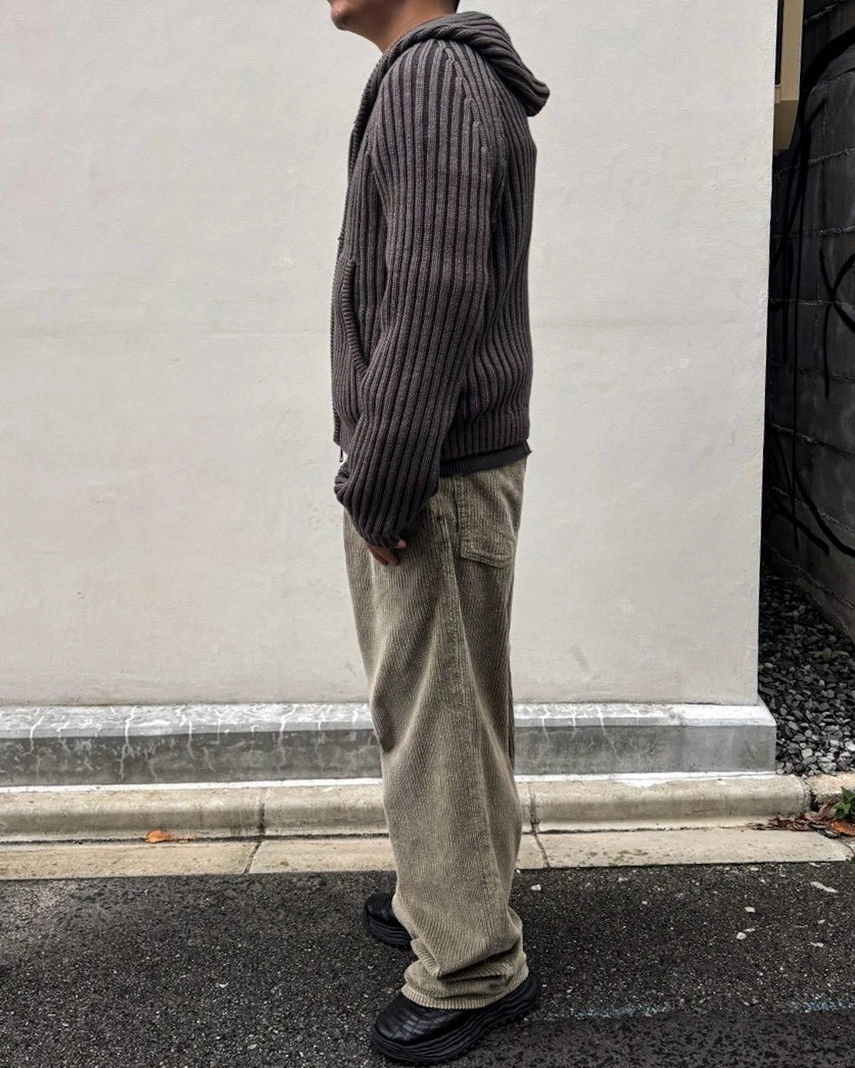 OUR LEGACY / LEVEL HOOD Sage Stripe Dry Merino Wool (M4263LS)