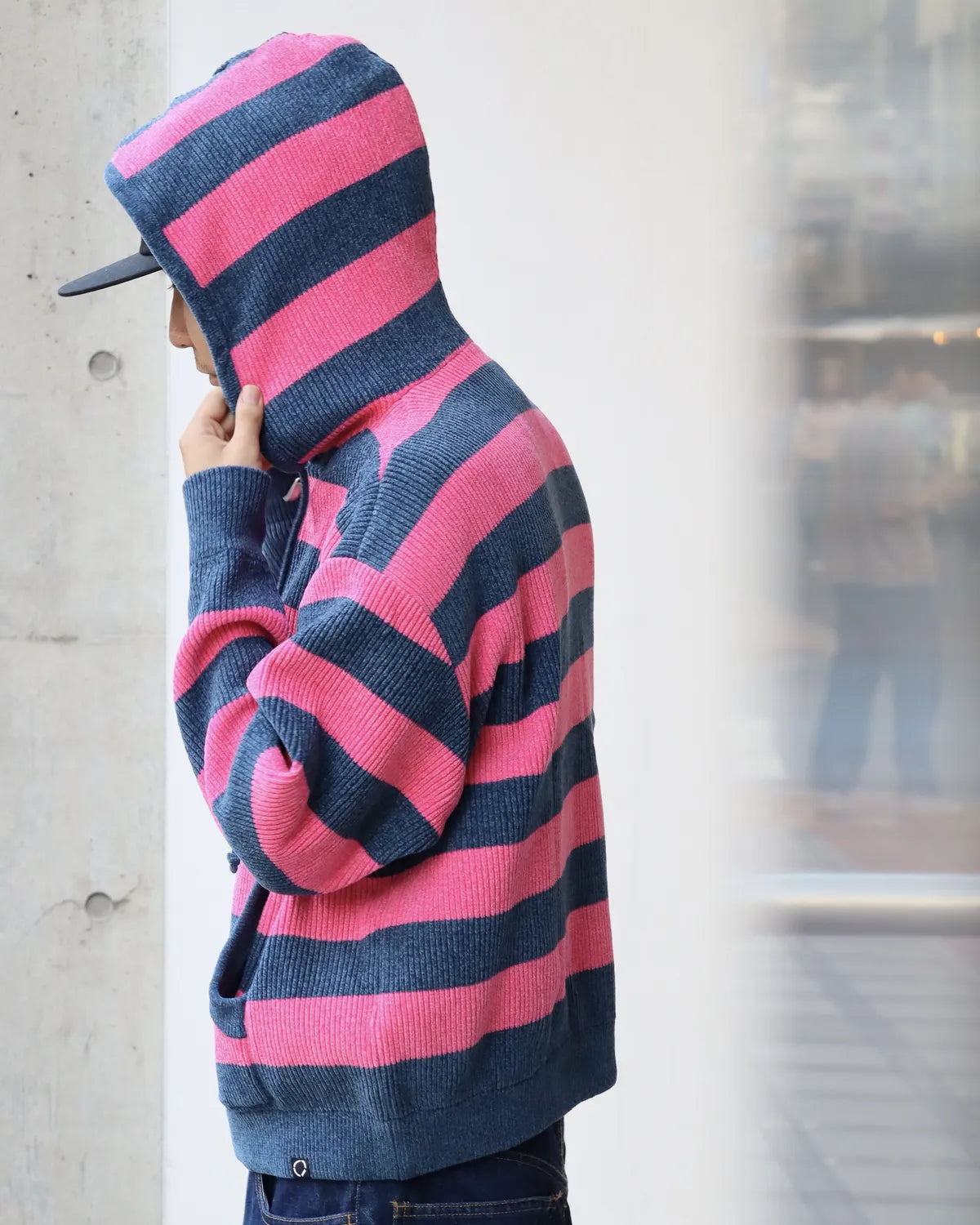 PHINGERIN / CORDY KNIT ZIP HOODIE STRIPE (PD-262-KN-092)