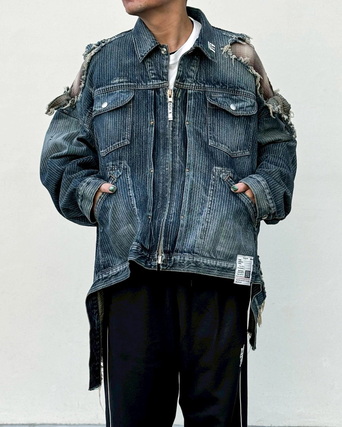 Maison MIHARA YASUHIRO / Check Shirt Layered Denim Jacket (J16BL121)