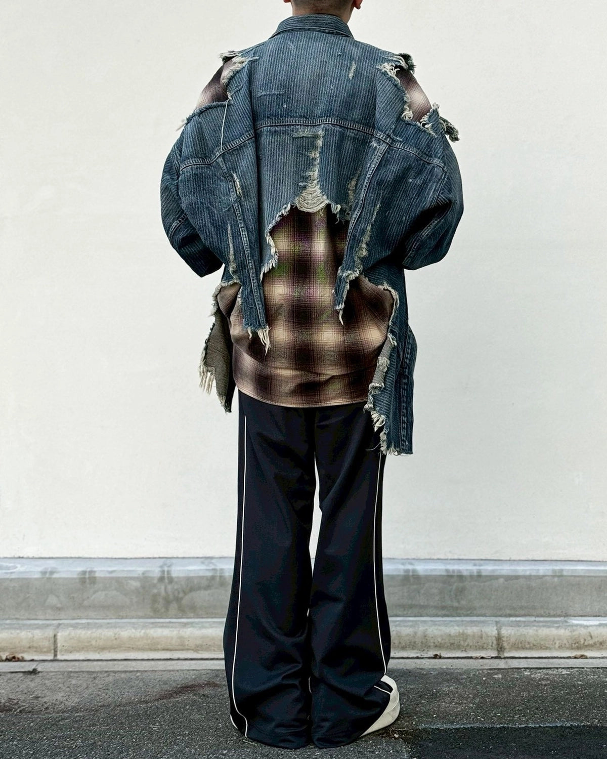 Maison MIHARA YASUHIRO / Check Shirt Layered Denim Jacket (J16BL121)