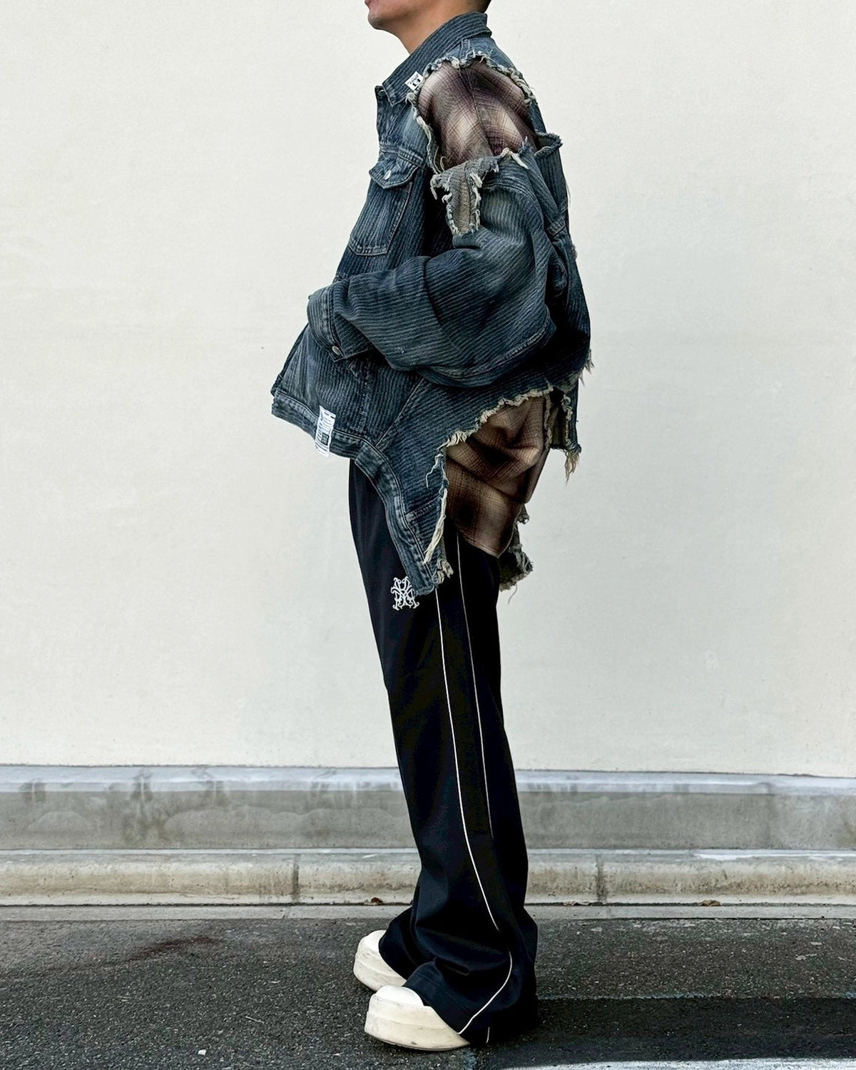 Maison MIHARA YASUHIRO / Check Shirt Layered Denim Jacket (J16BL121)