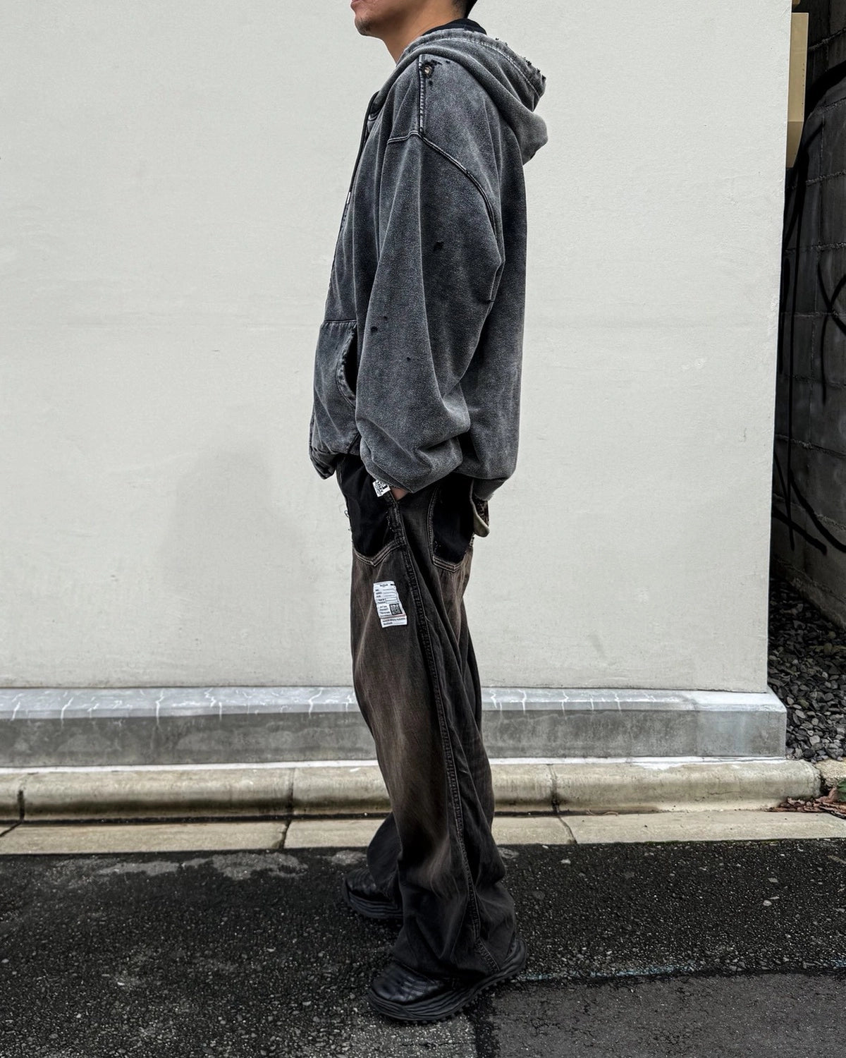 Maison MIHARA YASUHIRO / Bleached Zip-up Hoodie (A17PK541)