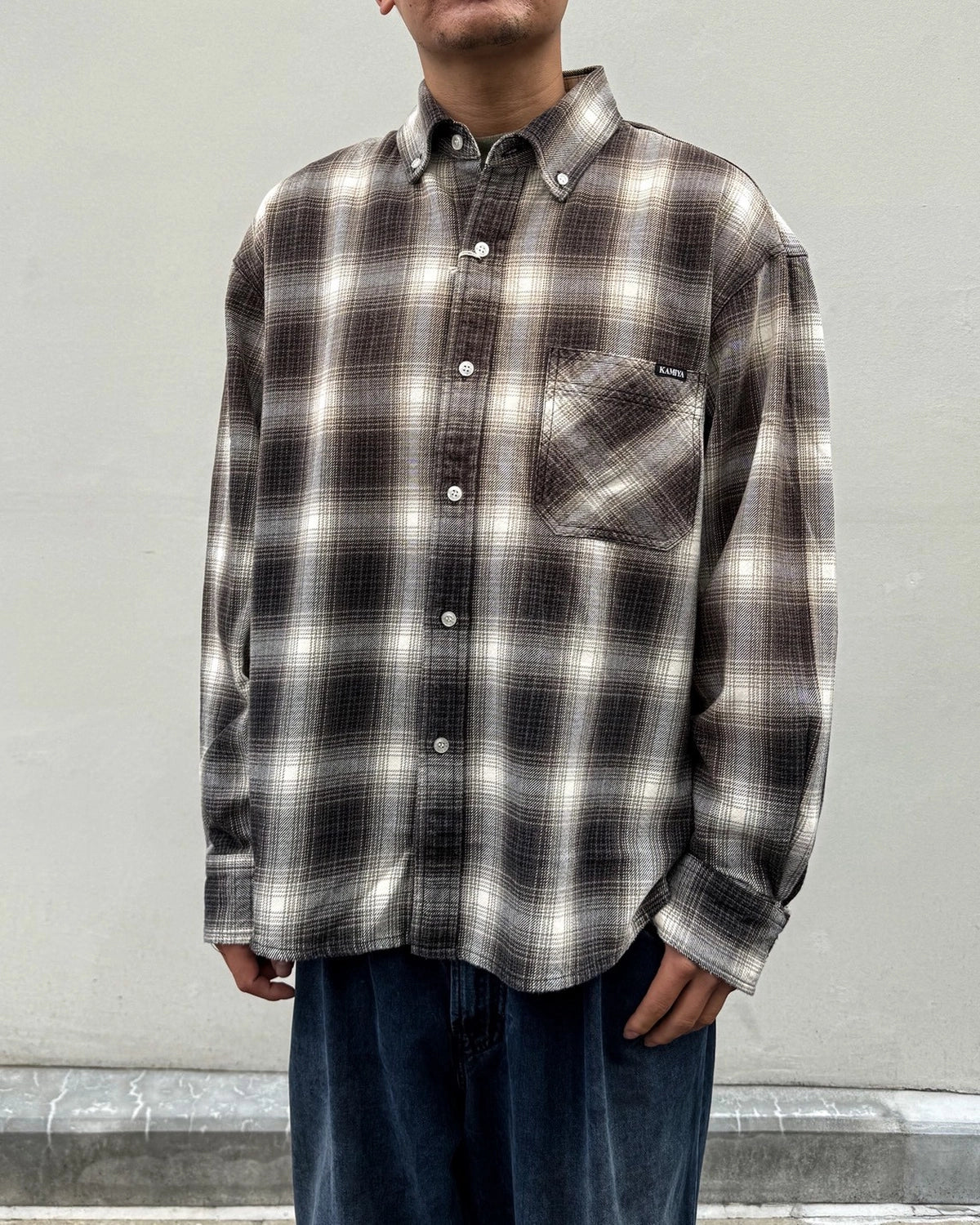 KAMIYA / OG Check Sun Faded B/D Shirt (G17SH040)