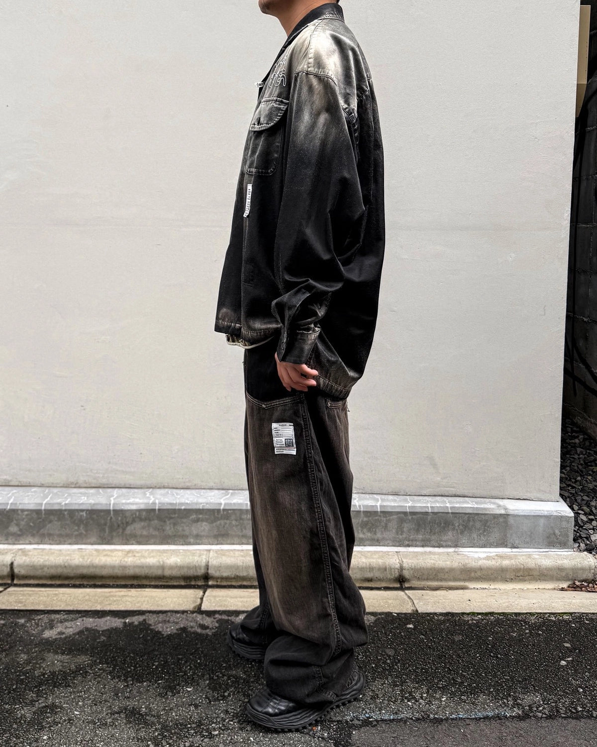 Maison MIHARA YASUHIRO / BLEECHED SATIN SHIRT (J17SH183)