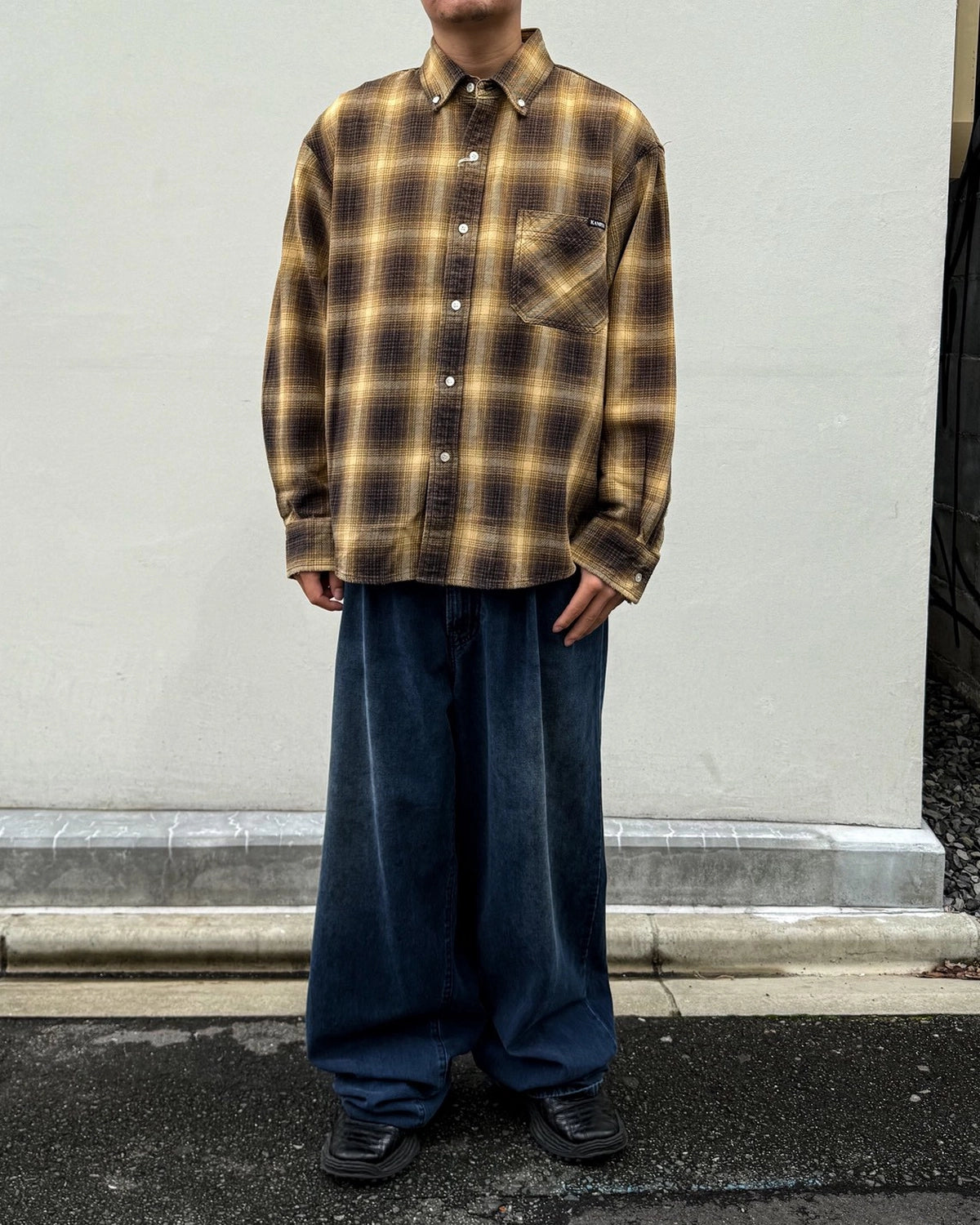 KAMIYA / OG Check Sun Faded B/D Shirt (G17SH040)