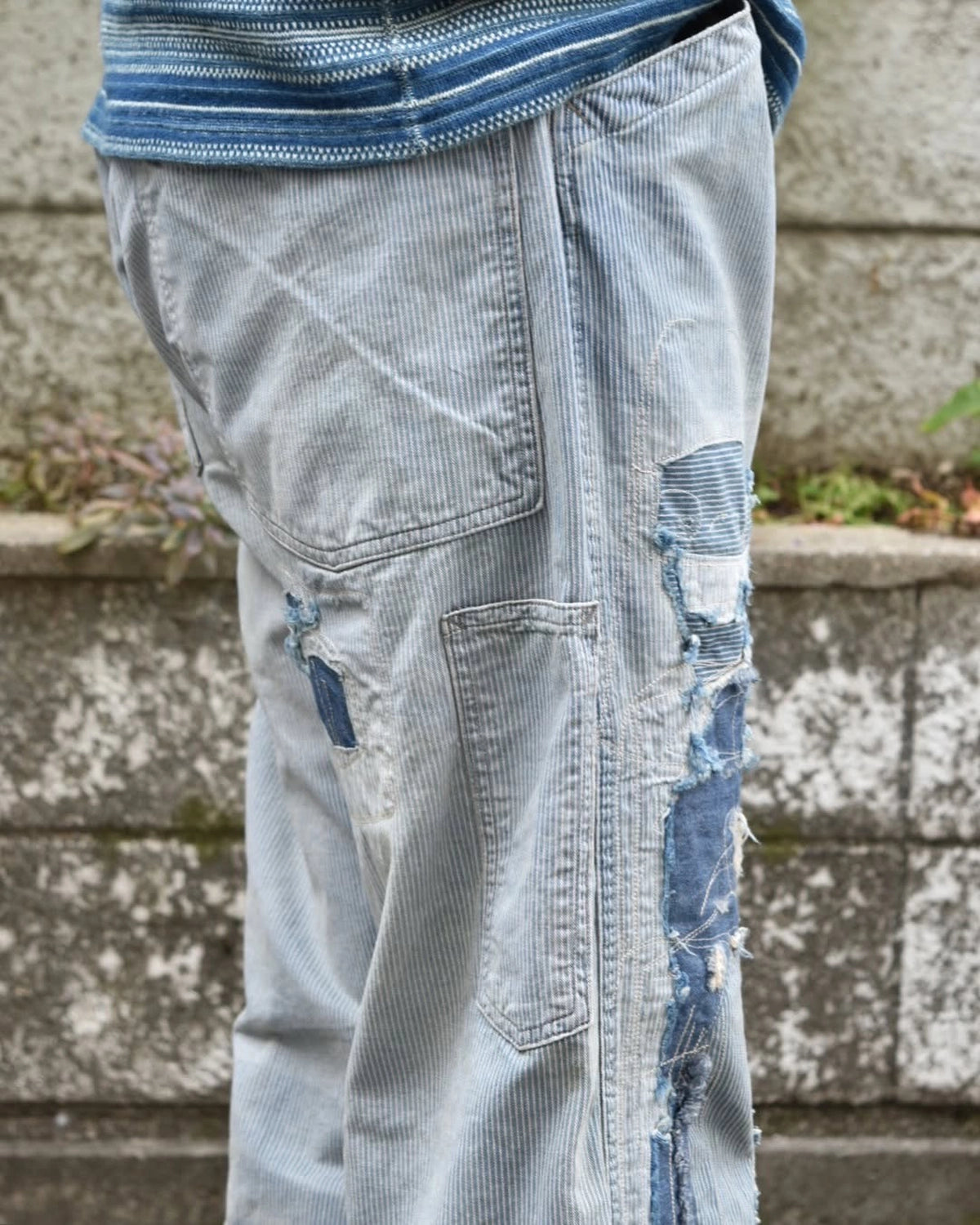 RRL / ヴィンテージ 5ポケット リペアード インディゴ パンツ (1441MNRRPNT14G20155)