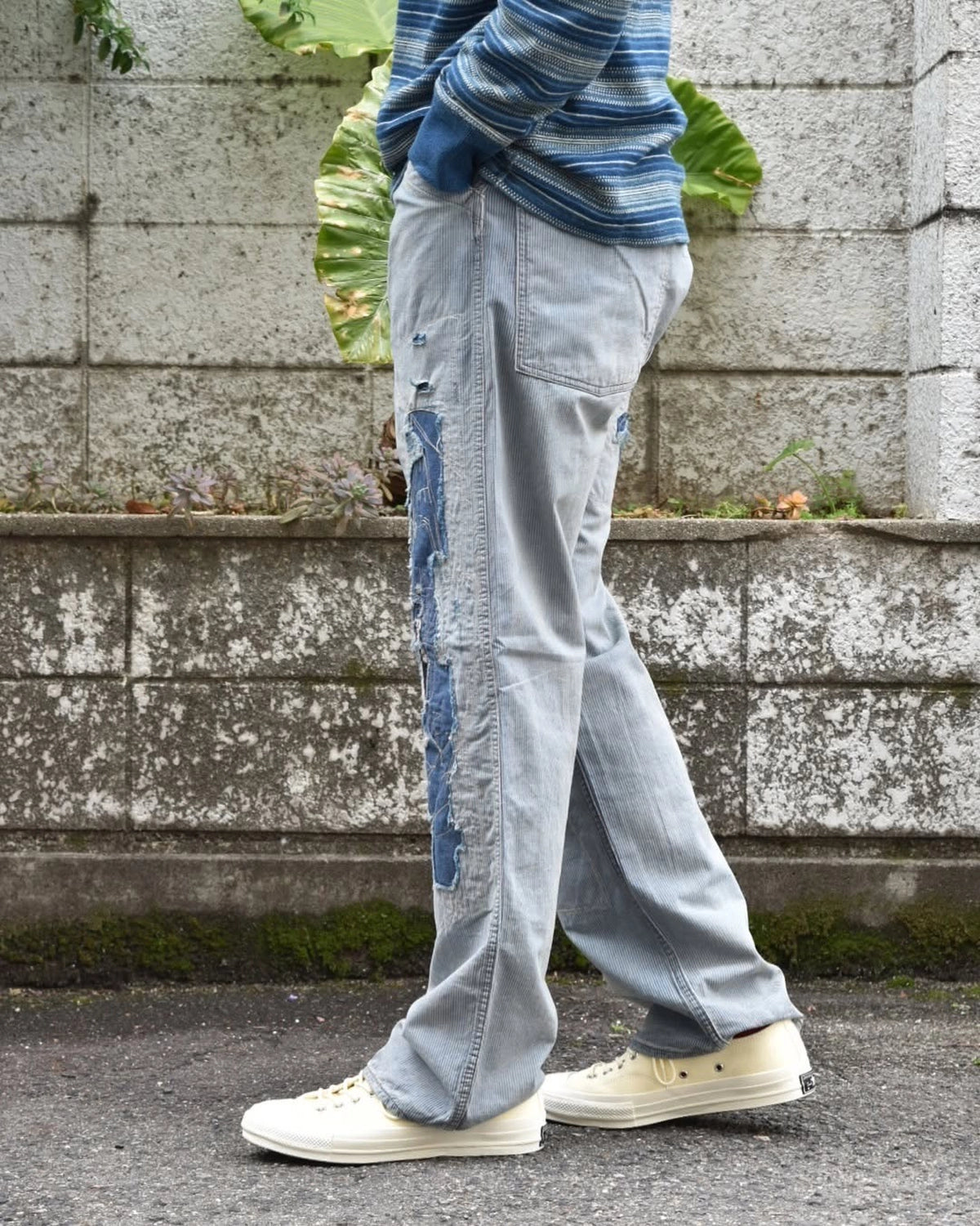 RRL / ヴィンテージ 5ポケット リペアード インディゴ パンツ (1441MNRRPNT14G20155)