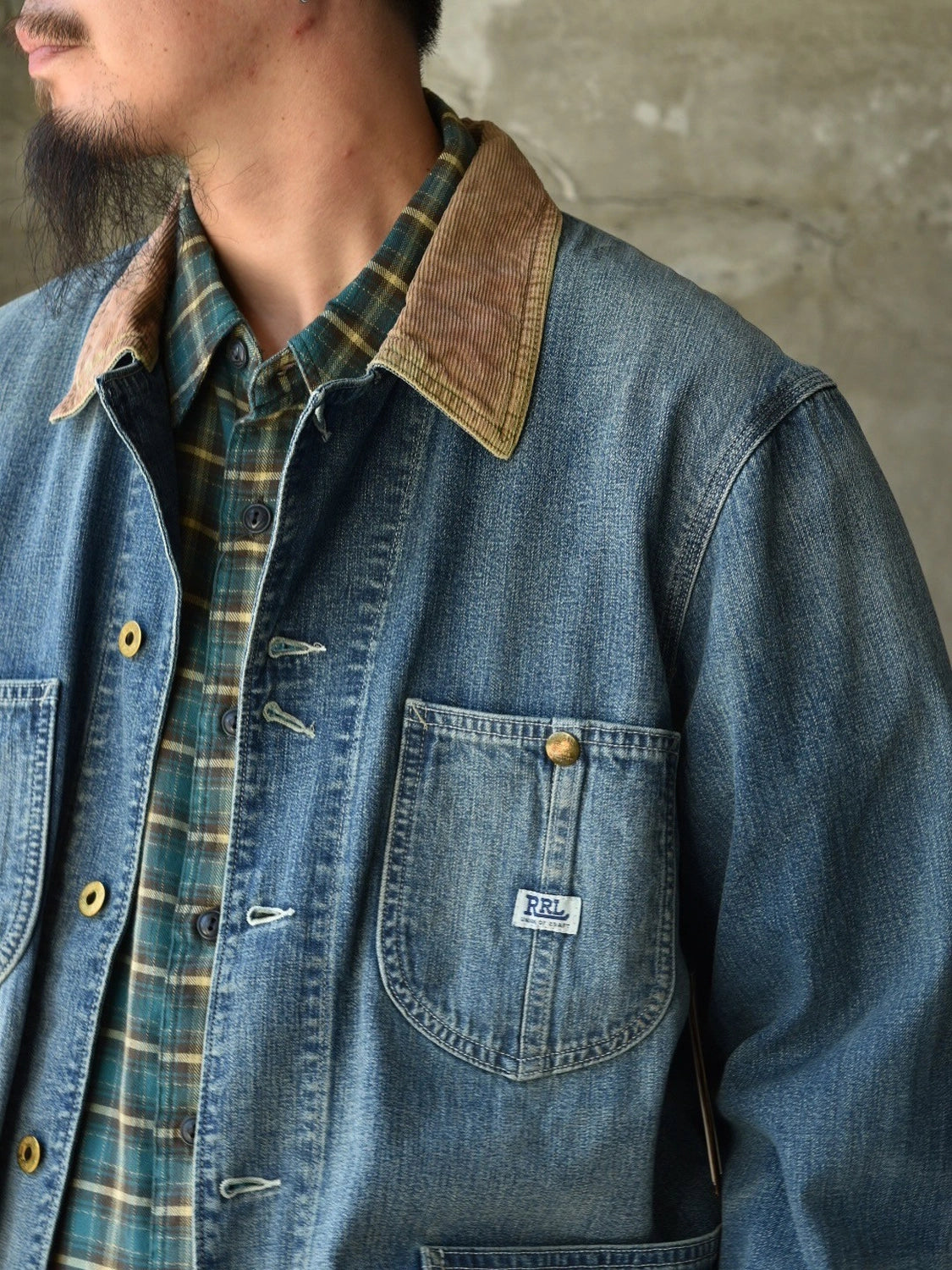 RRL / コーデュロイカラー インディゴ デニム ジャケット (MNRROTW16020176)