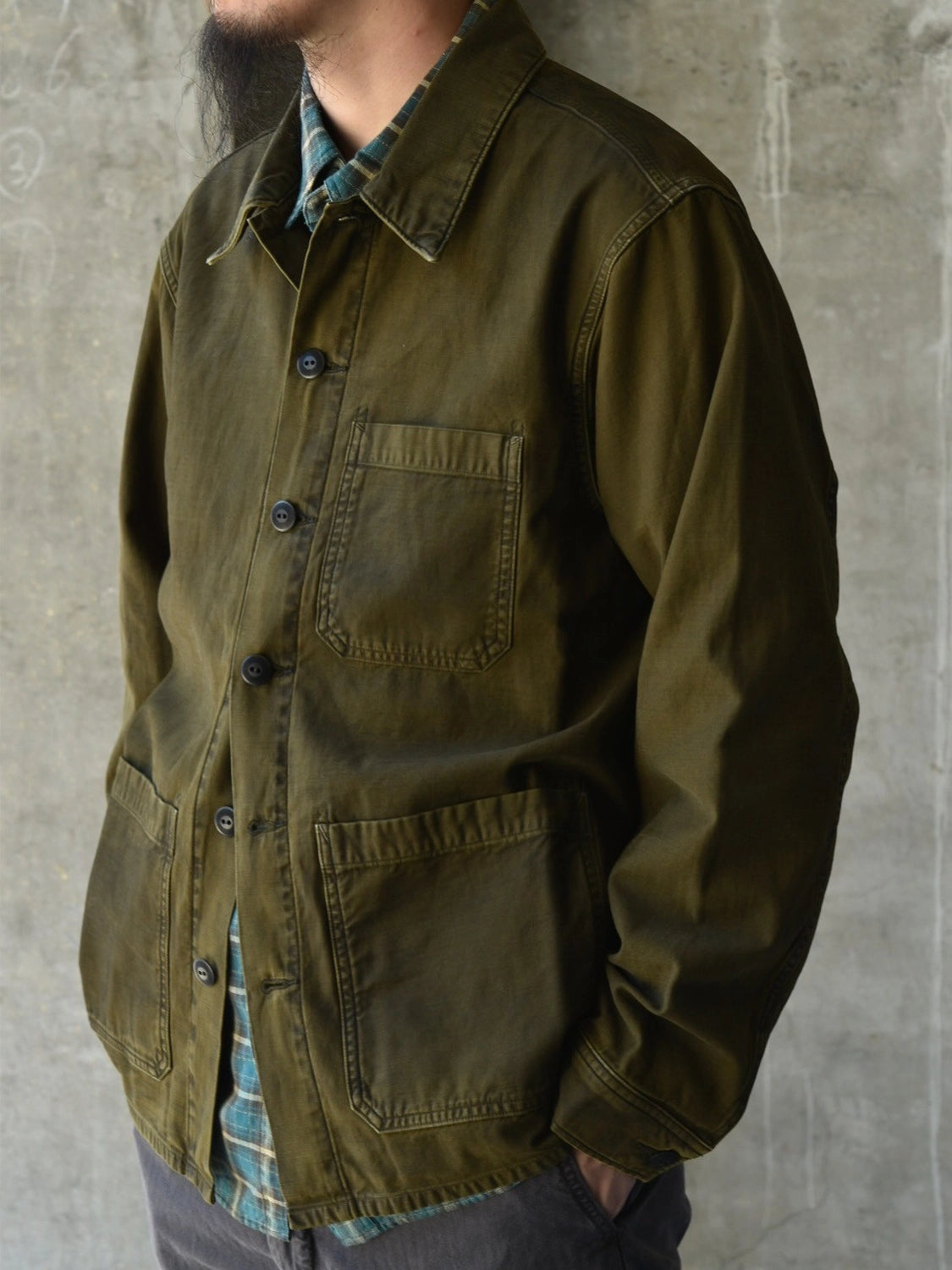RRL / リバースサティーン オーバーシャツ (1441MNRRWOV16820372)