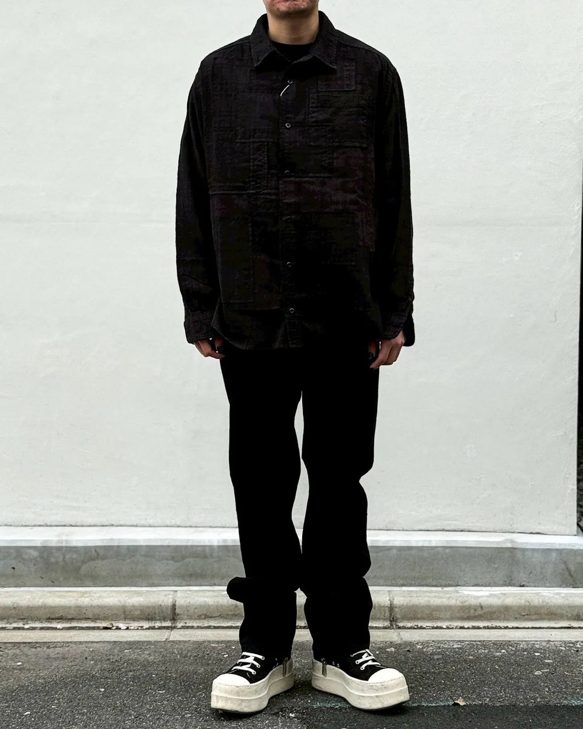 MIYAGIHIDETAKA -Rafu- / Panel Patchwork Shirt (RaFu073)