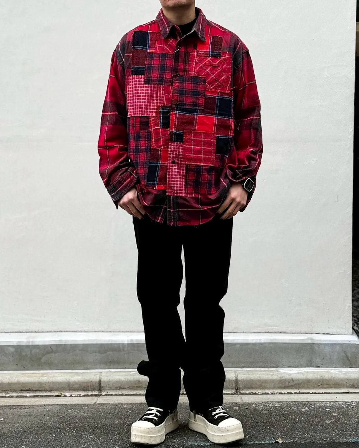 MIYAGIHIDETAKA -Rafu- / Panel Patchwork Shirt (RaFu073)