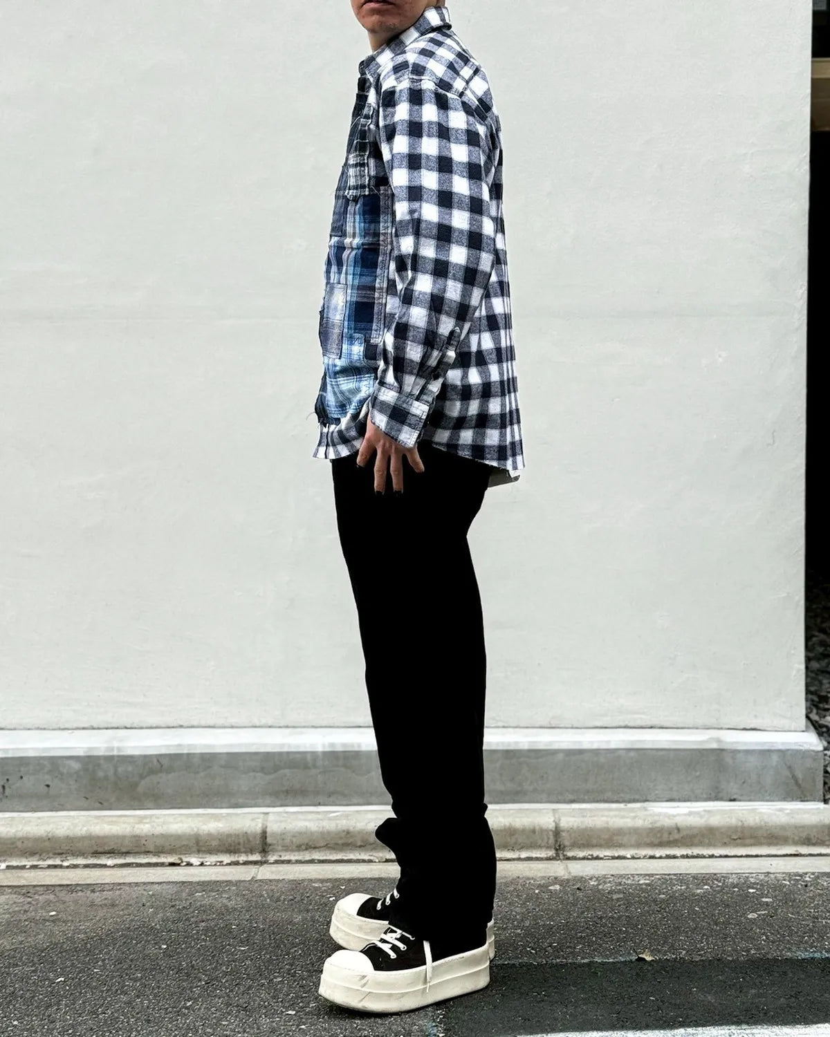 MIYAGIHIDETAKA -Rafu- / Panel Patchwork Shirt (RaFu073)