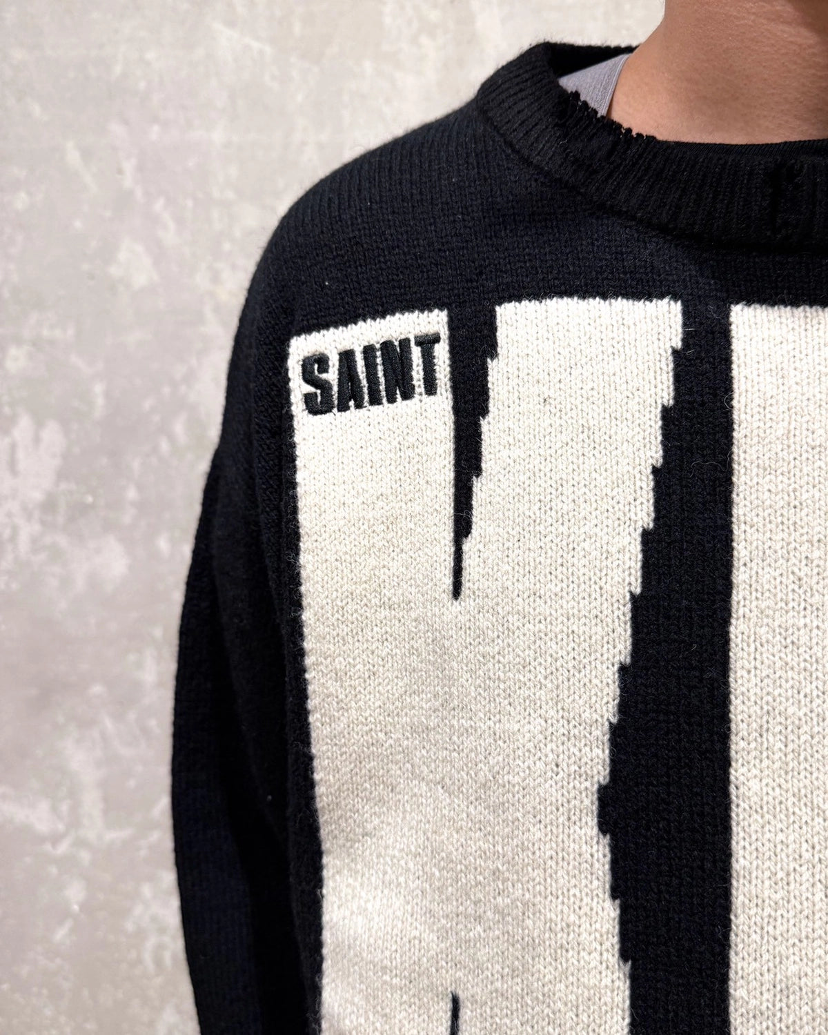 ©︎SAINT Mxxxxxx × The KLF / KLF_CREW NECK KNIT / KLF (SM-HR1-0000-C08)