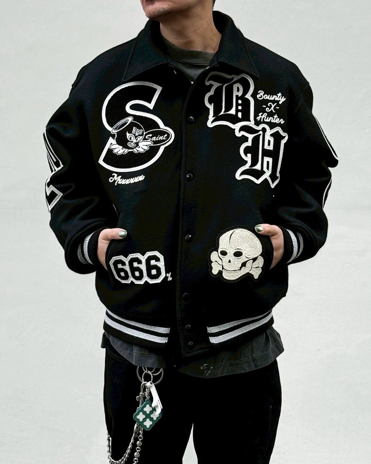 ©︎SAINT Mxxxxxx × BOUNTY HUNTER / BH_VARSITY JKT / SNTHUNTER (SM-MK8-0000-C34)