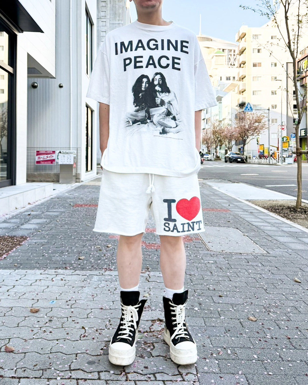 ©︎SAINT Mxxxxxx × JOHN LENNON / JL_SS T-SHIRT / IMAGINE PEACE (SM-MK8-0000-C27)