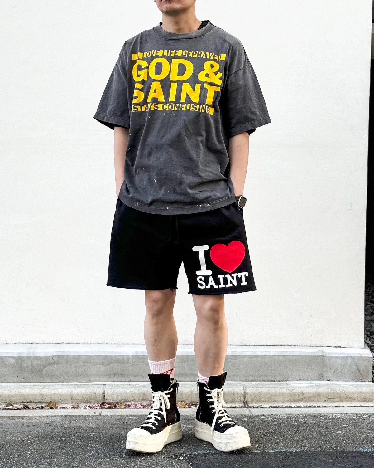 ©︎SAINT Mxxxxxx / SWEAT SHORTS / I LOVE SAINT (SM-MK8-0000-066)
