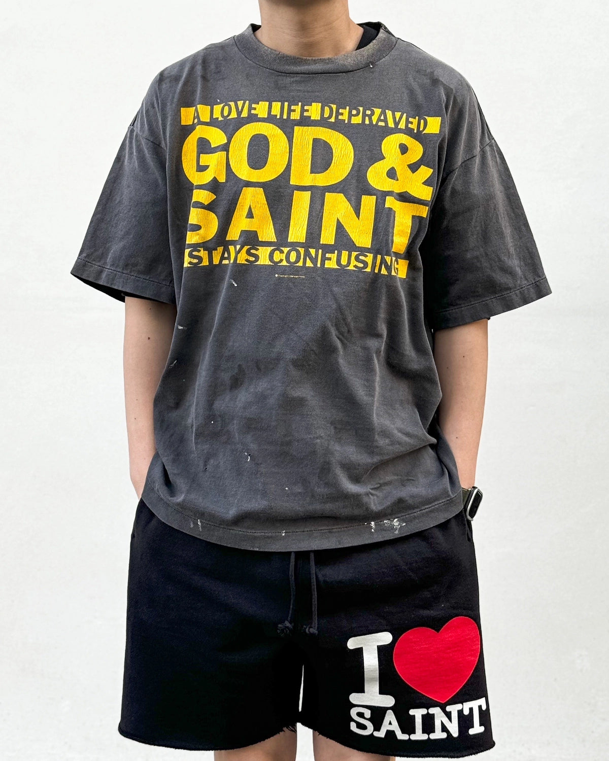 ©︎SAINT Mxxxxxx / SWEAT SHORTS / I LOVE SAINT (SM-MK8-0000-066)
