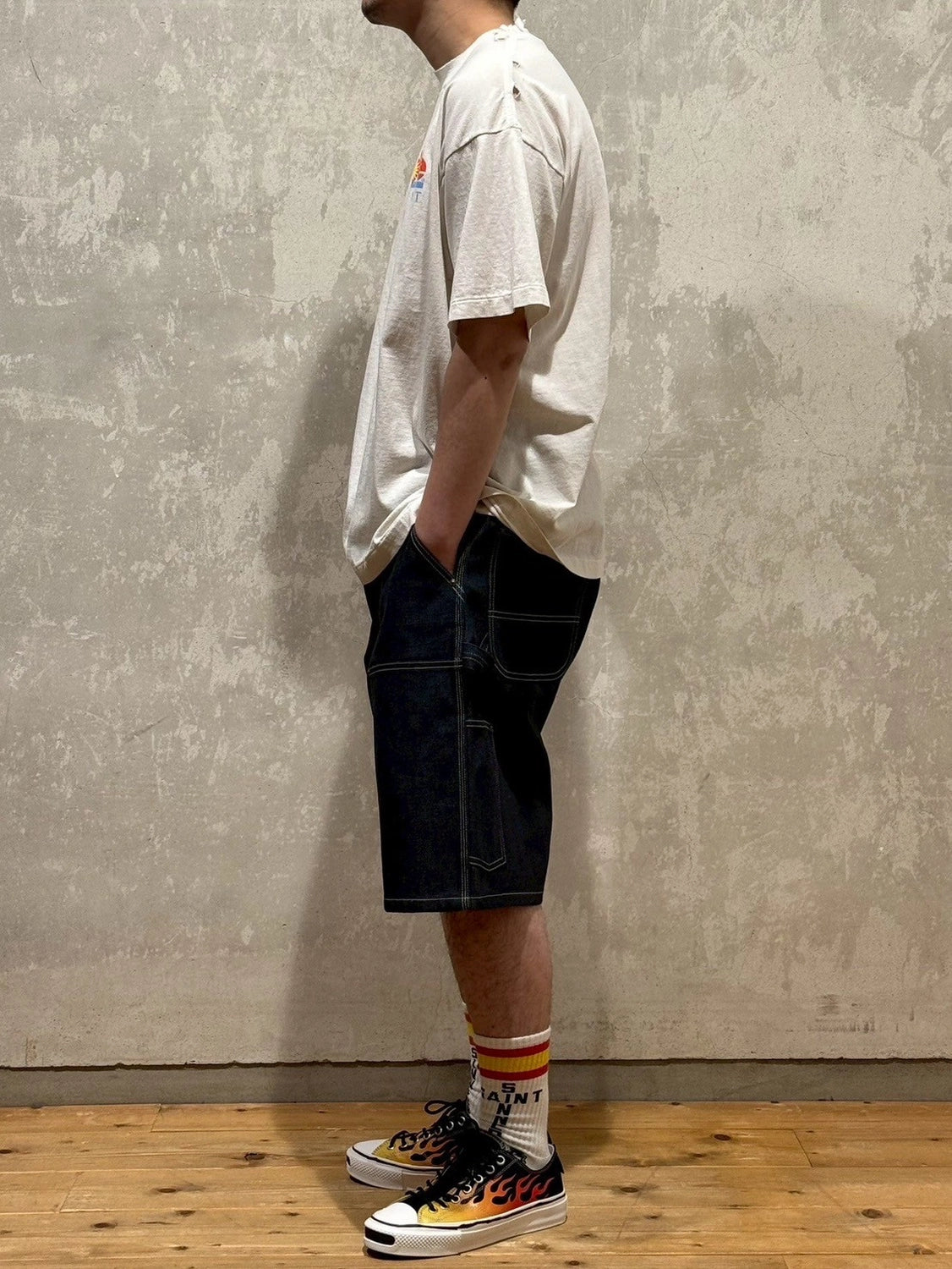 ©︎SAINT Mxxxxxx / DOUBLE KNEE SHORTS - RIGID - BLUE /(SM-HR8-0000-074)