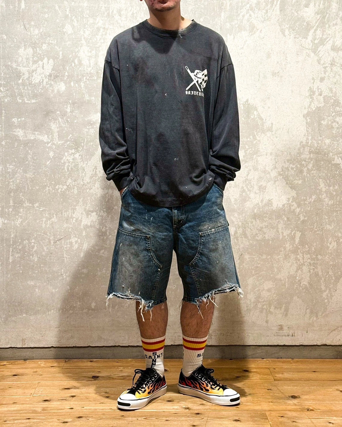 ©︎SAINT Mxxxxxx × NEIGHBORHOOD / NH_LS TEE - STHD.SPEEDKILLS (SM-HR8-0000-C72)