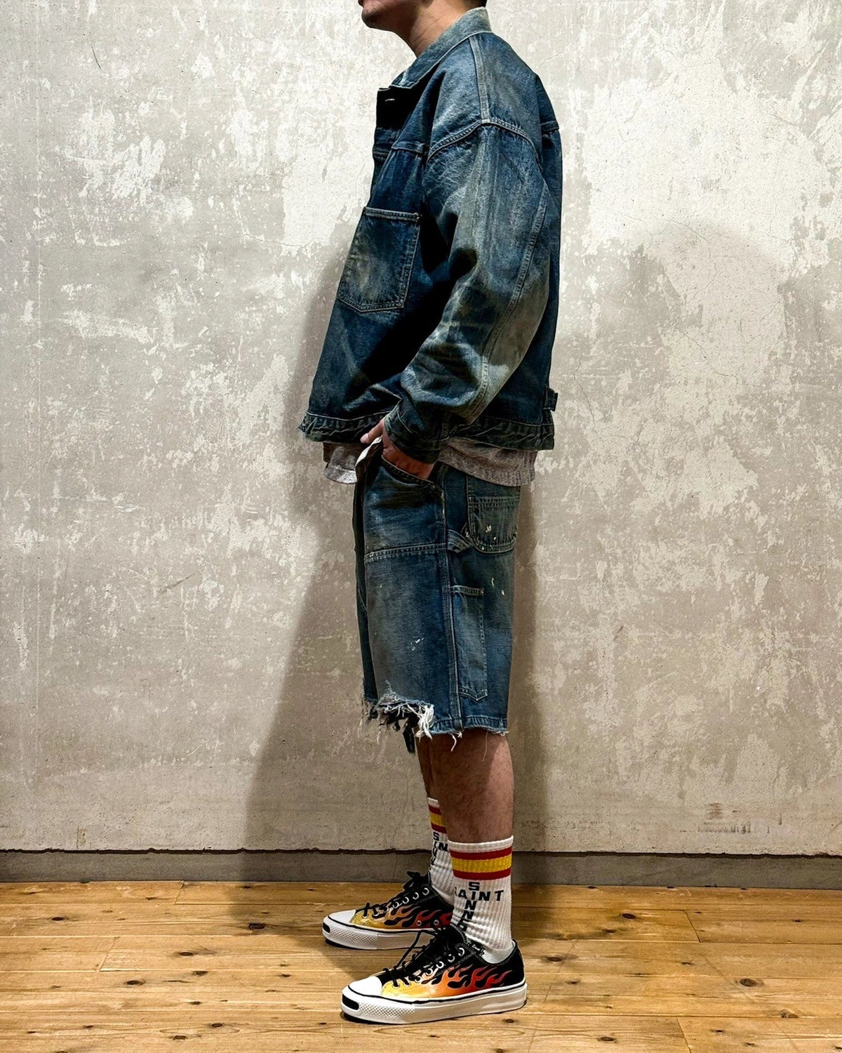 ©︎SAINT Mxxxxxx × BerBerJin / BJ_DENIM JACKET - DAMAGE (SM-HR8-0000-C39)