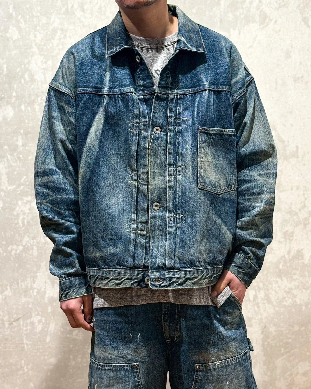 ©︎SAINT Mxxxxxx × BerBerJin / BJ_DENIM JACKET - DAMAGE (SM-HR8-0000-C39)