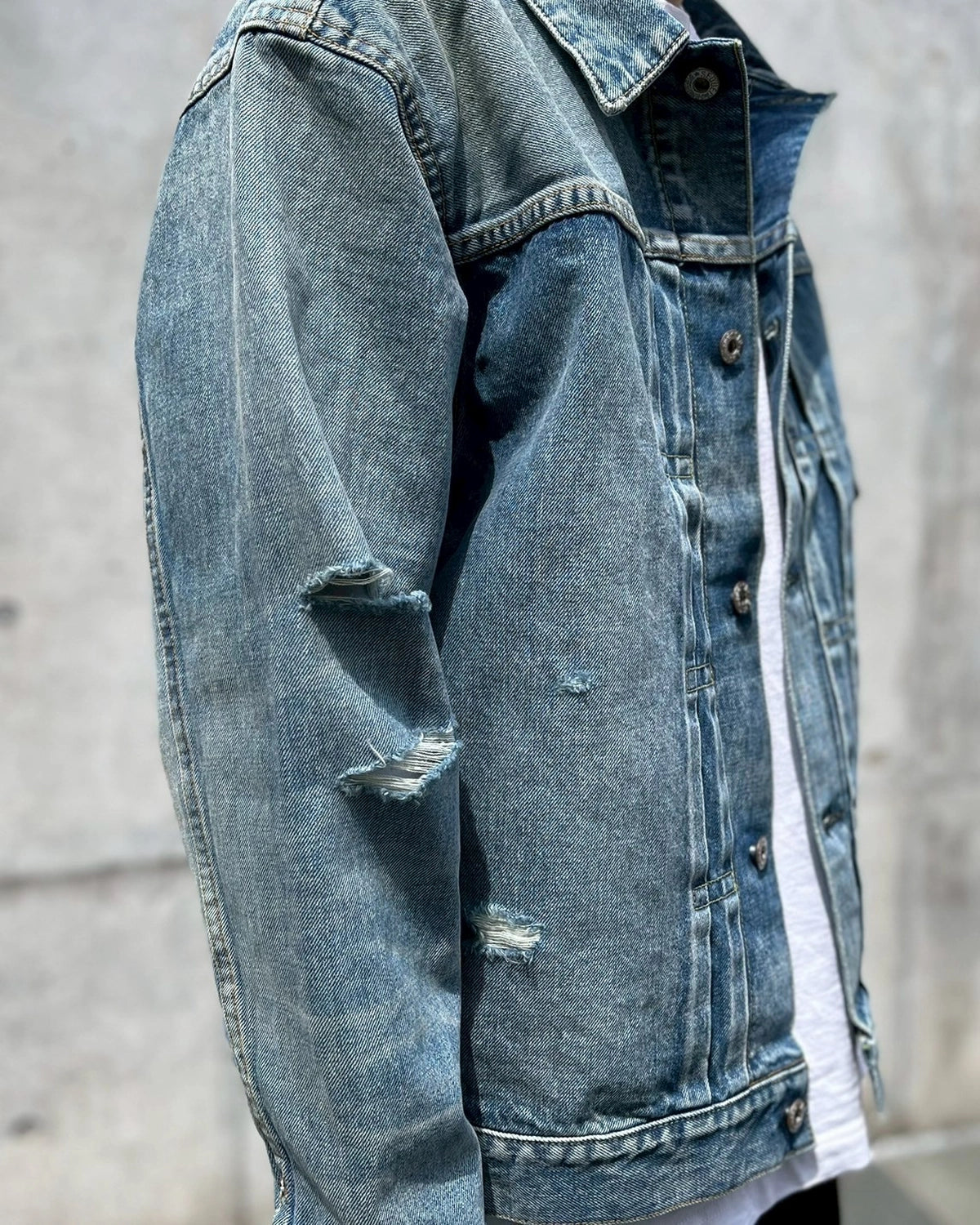 SEQUEL / × FRAGMENT DAMAGE DENIM JACKET (SQ-25SS-JK-04)