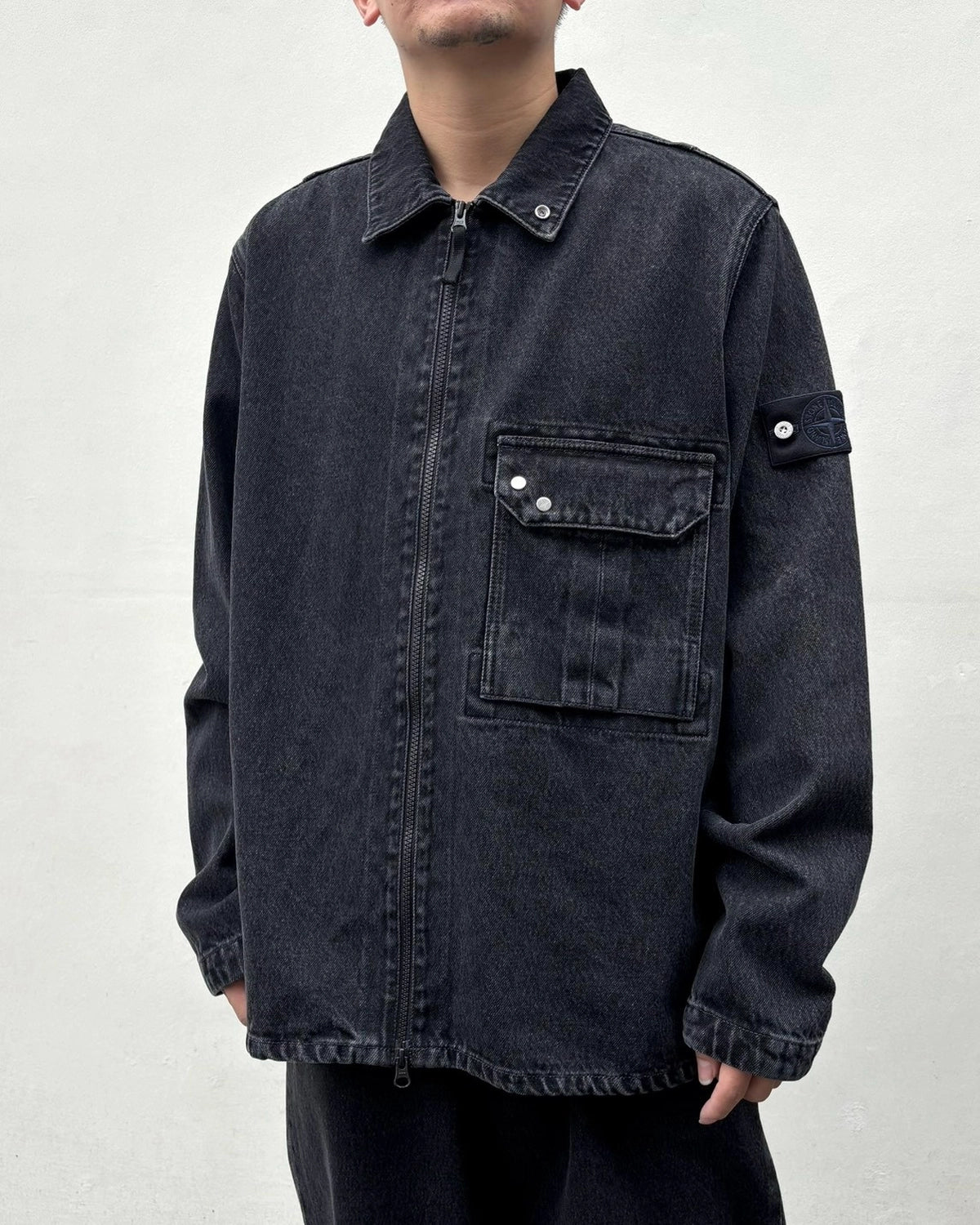 STONE ISLAND / コンフォートフィット ジップアップ オーバーシャツ チェストポケット (L2S141200002S0J32)