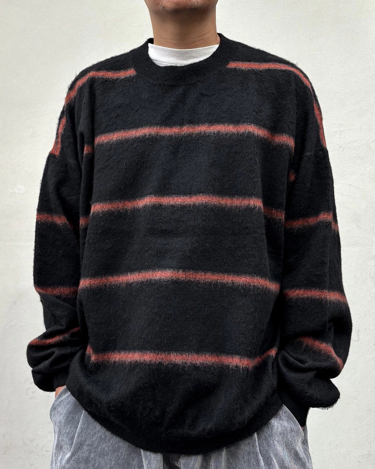 TIGHTBOOTH / BORDER KNIT SWEATER (FW26-KN01)