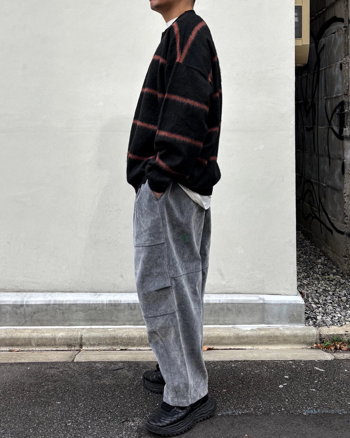 TIGHTBOOTH / BORDER KNIT SWEATER (FW26-KN01)