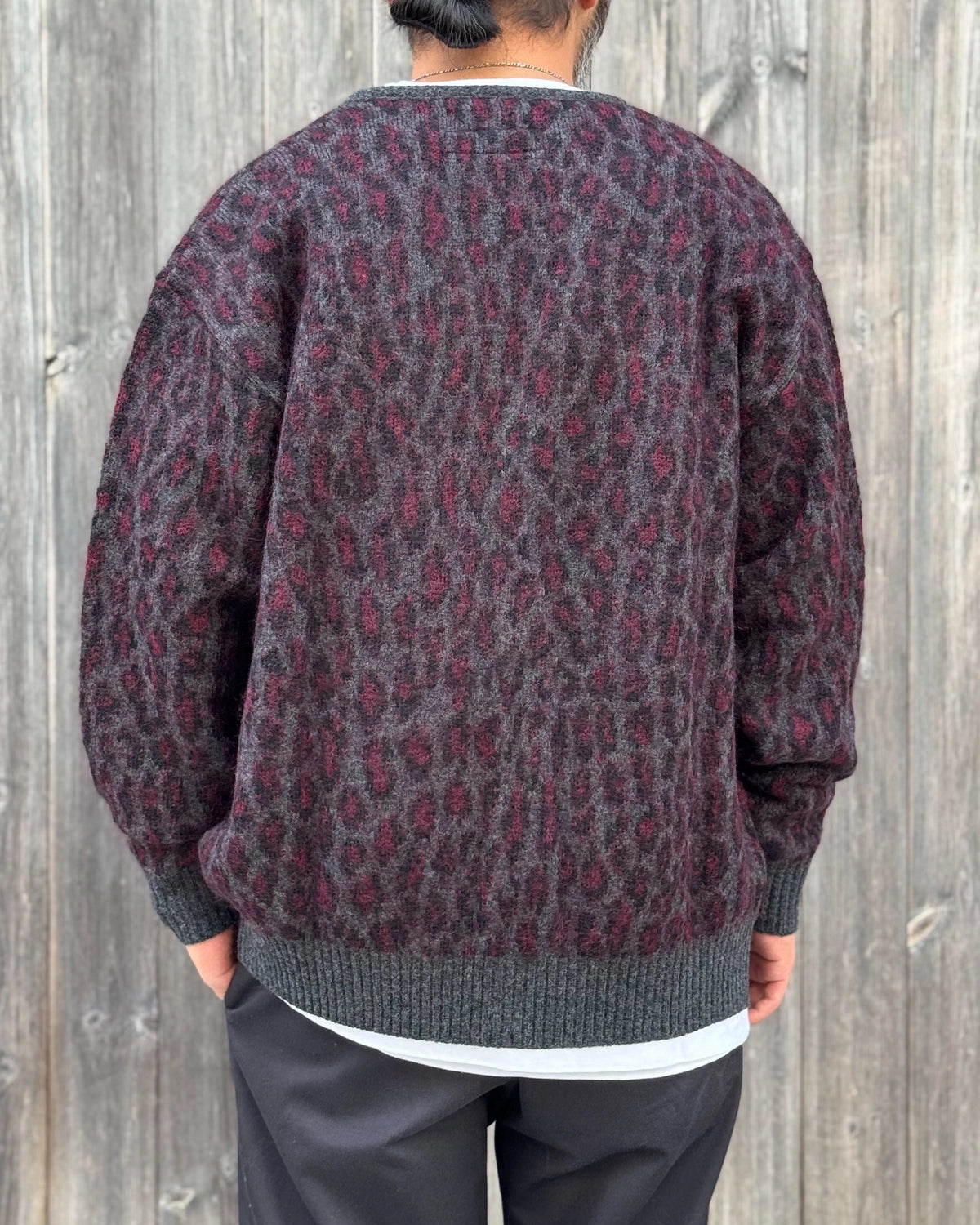 WACKO MARIA / LEOPARD MOHAIR JACQUARD CARDIGAN (26FW-WMK-KN17)